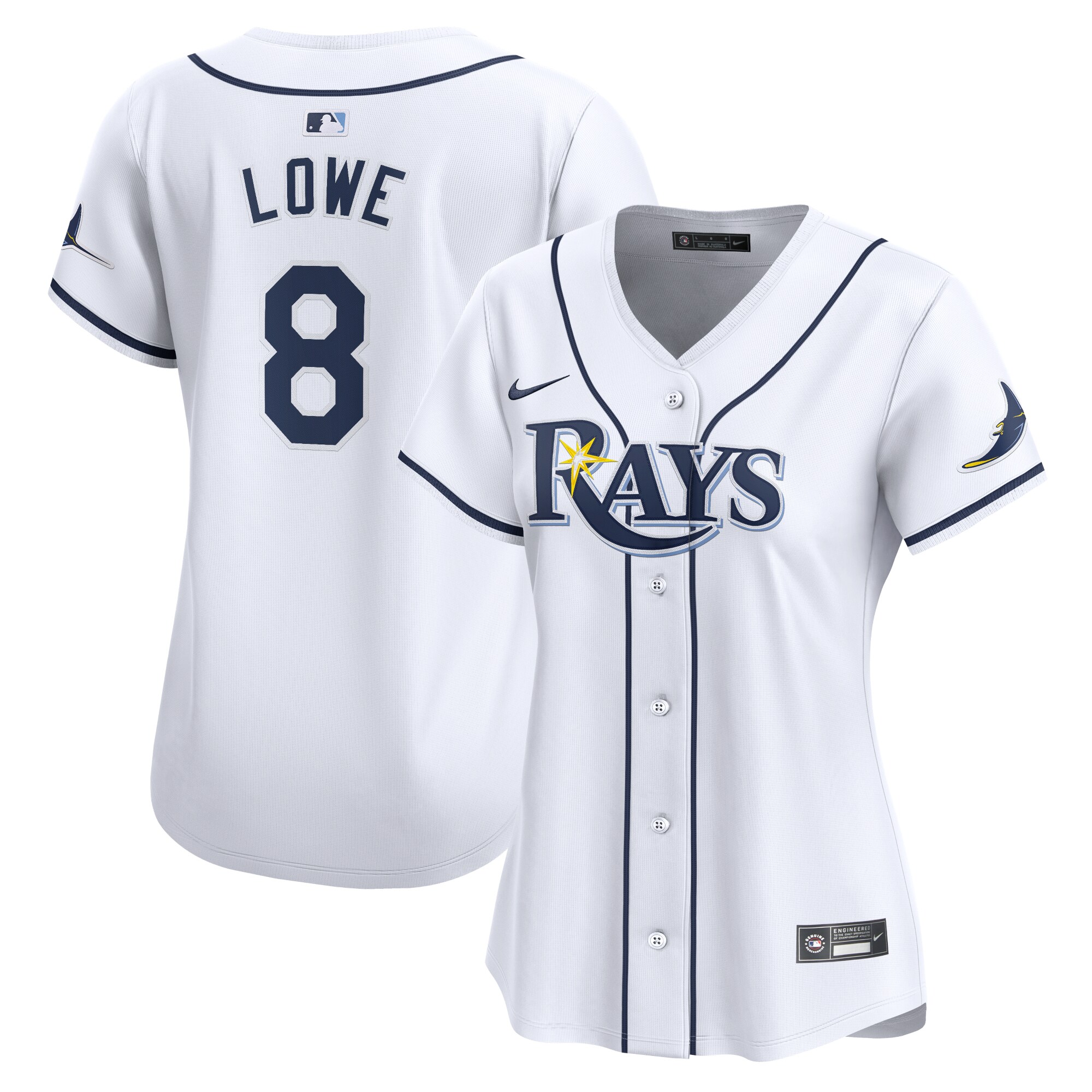 Women's Tampa Bay Rays Brandon Lowe White Home Limited Player Jersey