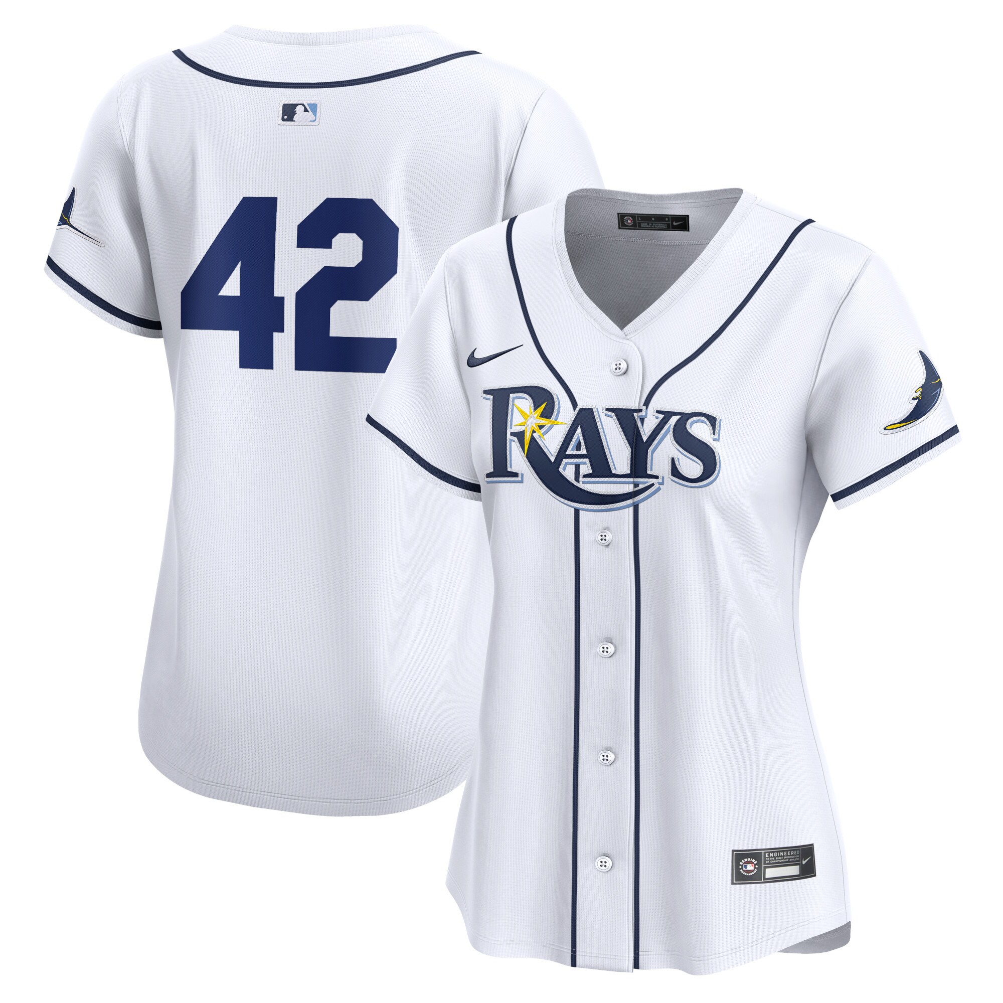 Women's Tampa Bay Rays White 2024 Jackie Robinson Day Home Limited Jersey