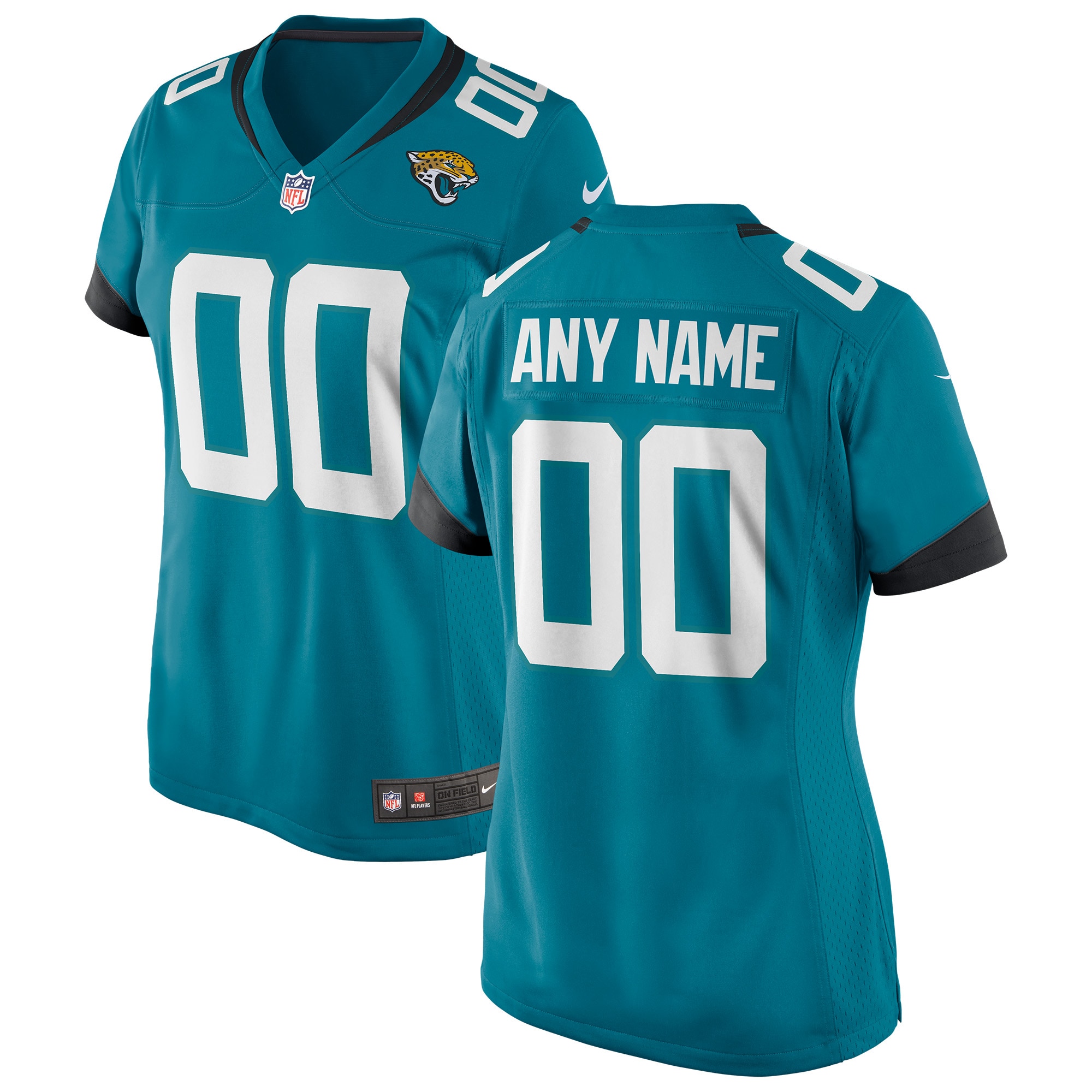 Women's Teal Jacksonville Jaguars Custom Team Jersey Js7387