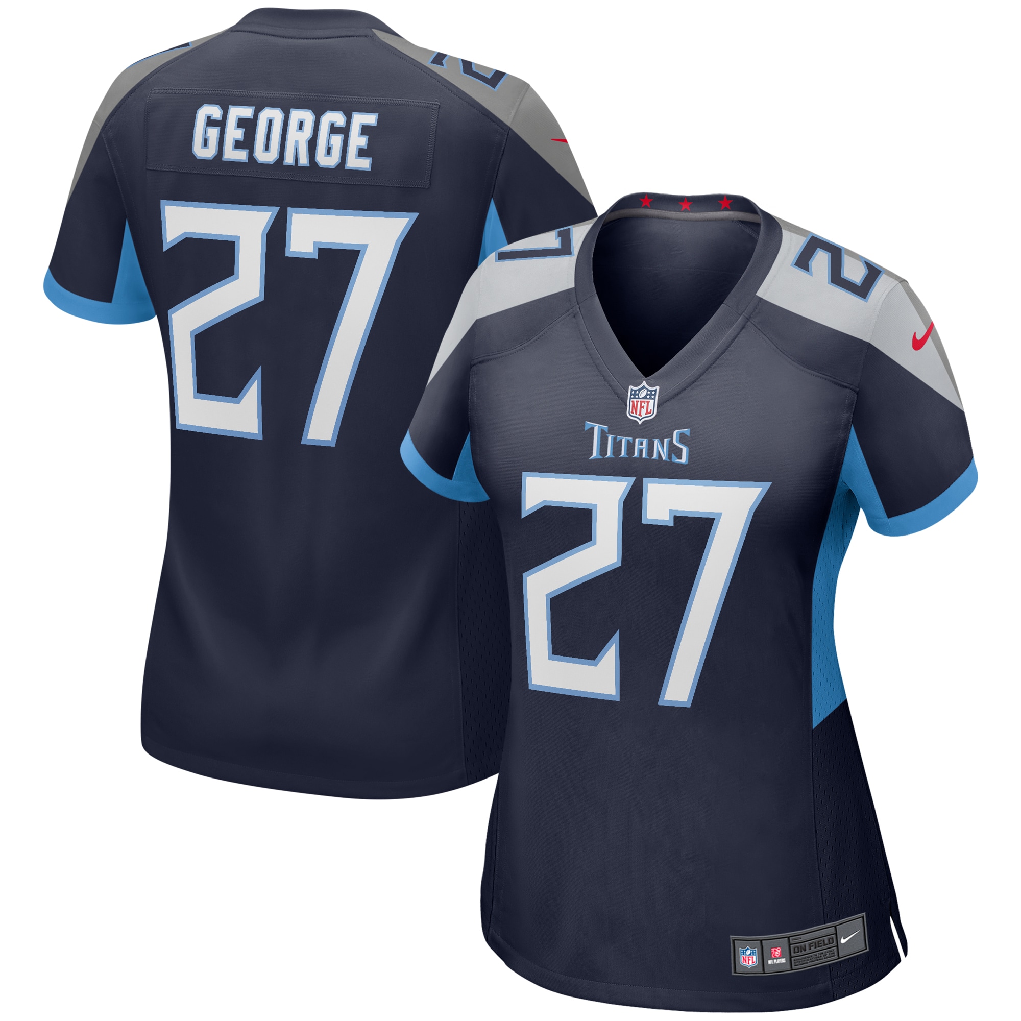 Women's Tennessee Titans Eddie George Navy Game Retired Player Jersey Js5496