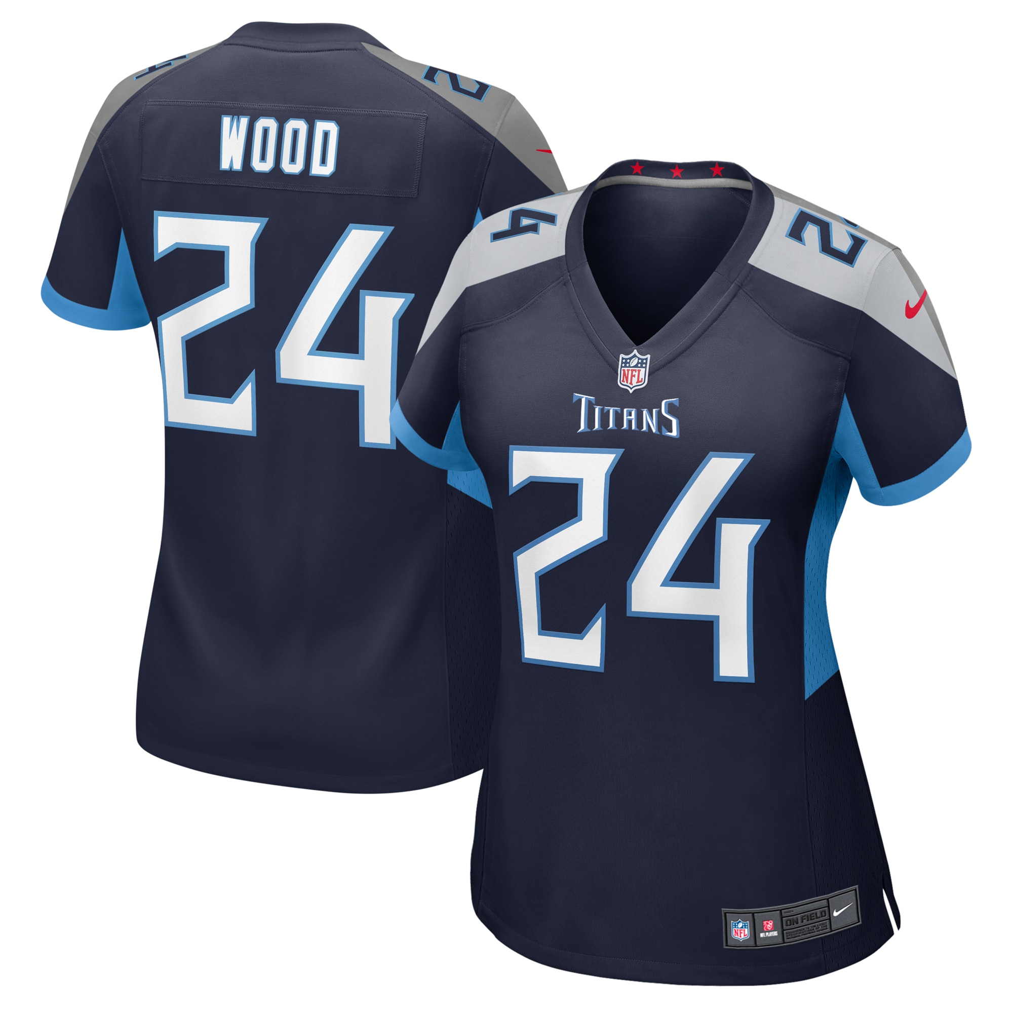 Women's Tennessee Titans Julius Wood Navy Game Jersey Js9049