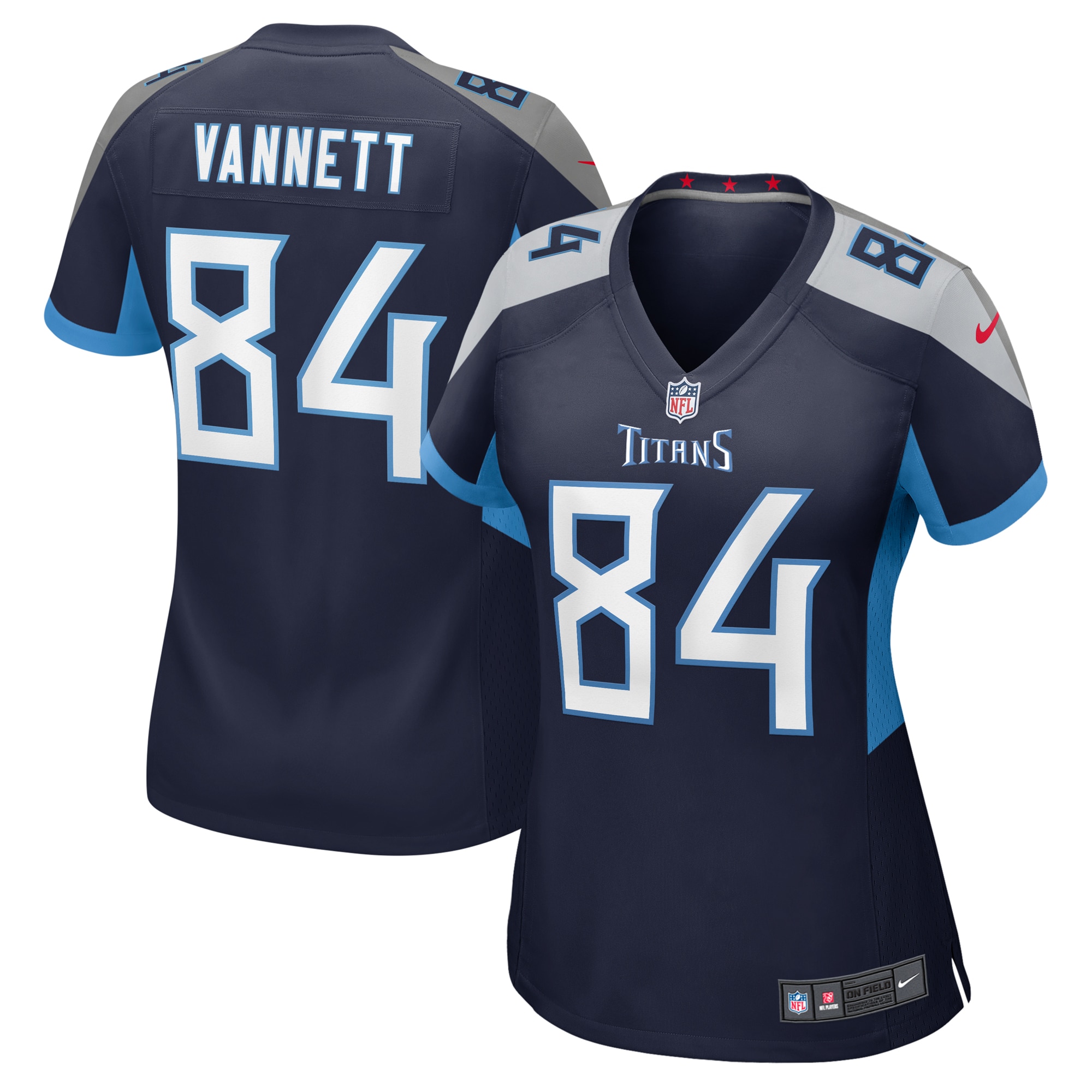 Women's Tennessee Titans Nick Vannett Navy Game Jersey Js9249