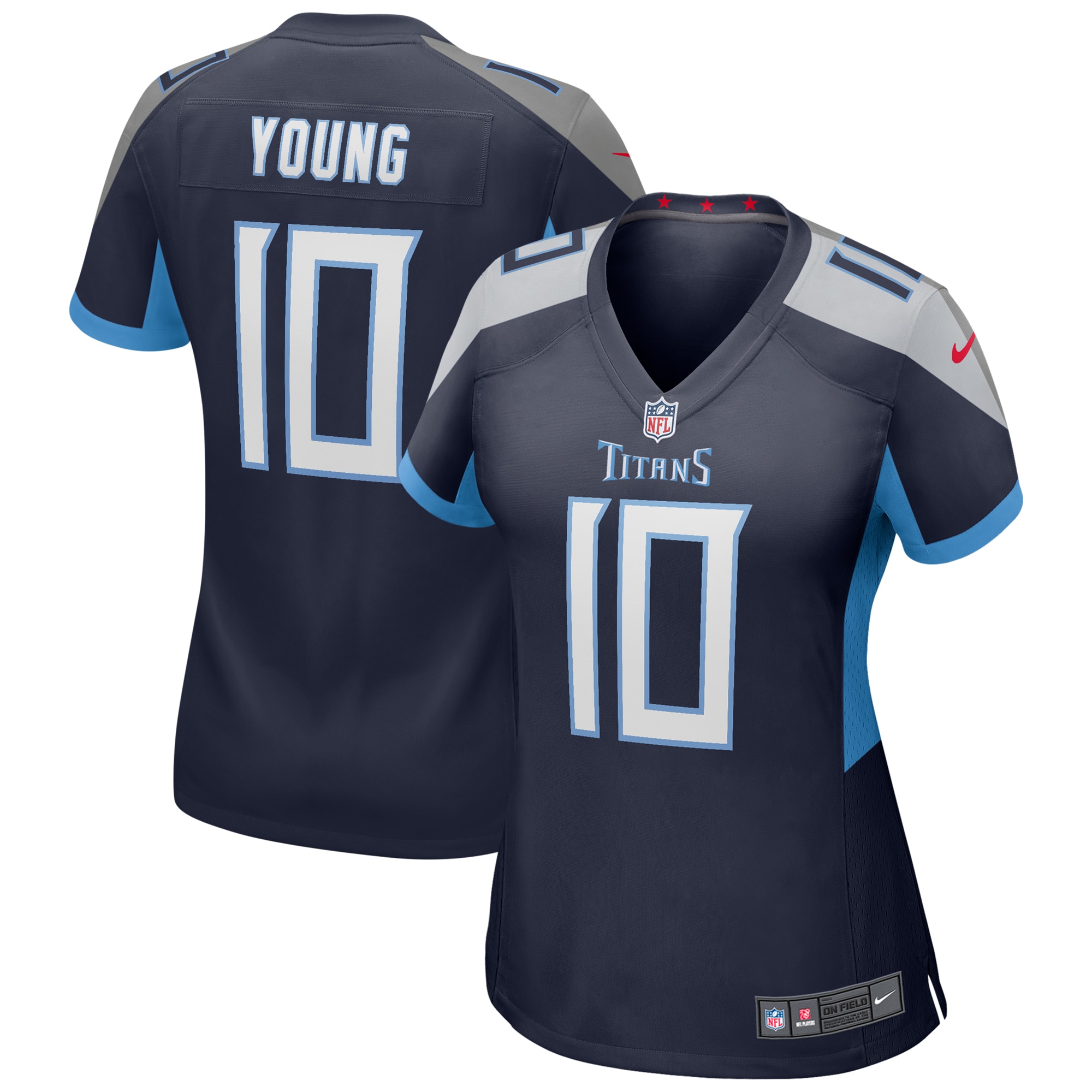 Women's Tennessee Titans Vince Young Navy Game Retired Player Jersey Js9993