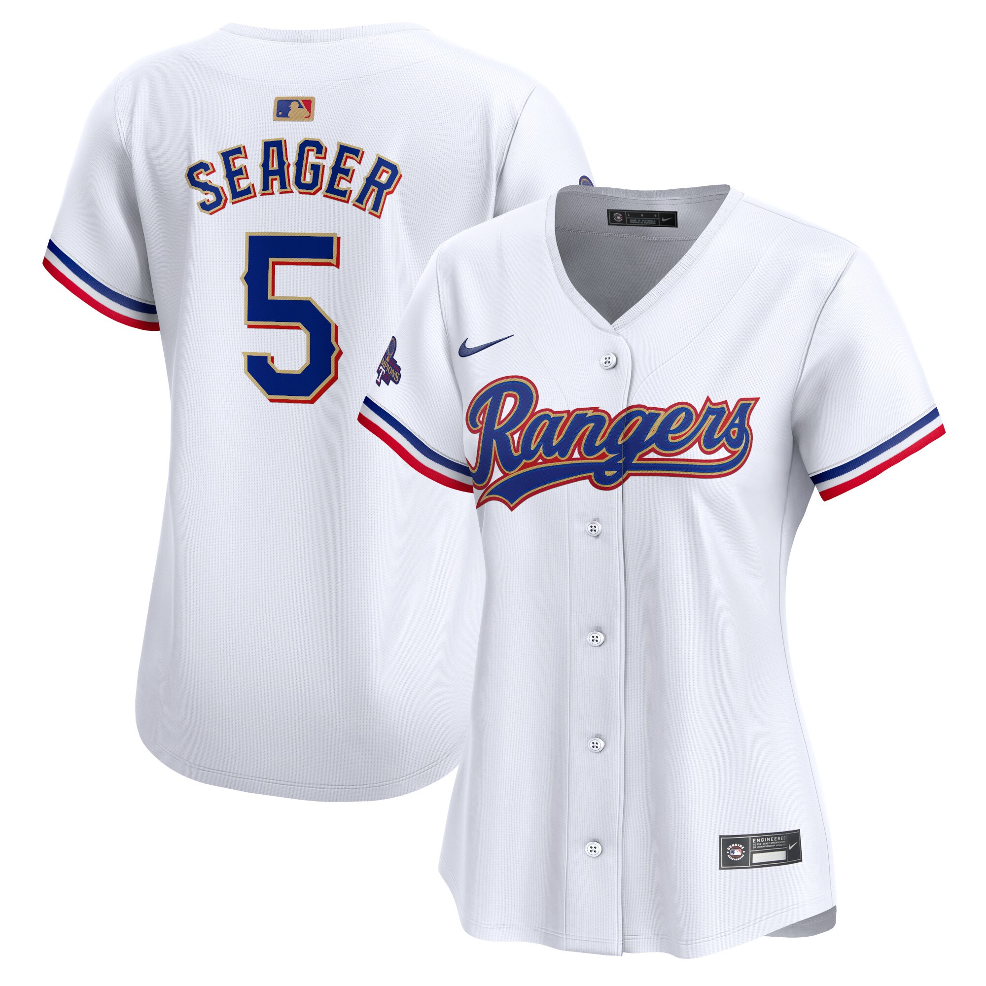 Women's Texas Rangers Corey Seager White 2024 Gold Collection Limited Player Jersey