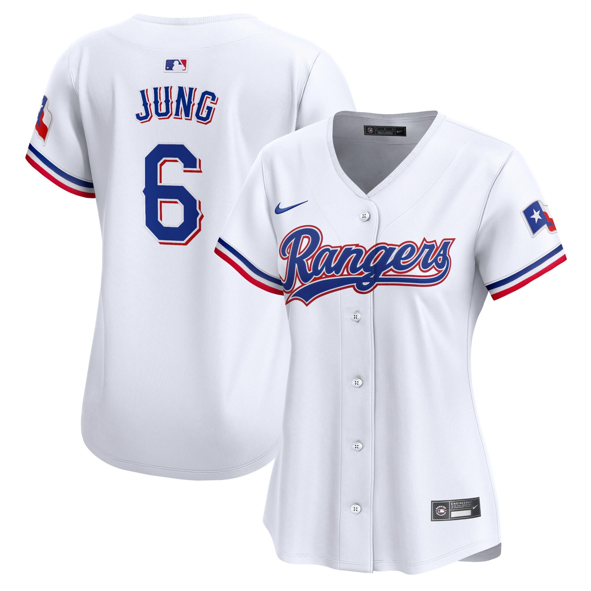 Women's Texas Rangers Josh Jung White Home Limited Player Jersey
