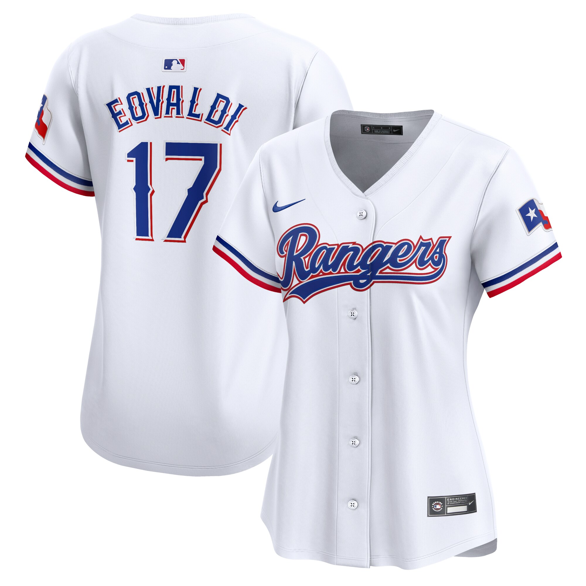 Women's Texas Rangers Nathan Eovaldi White Home Limited Player Jersey