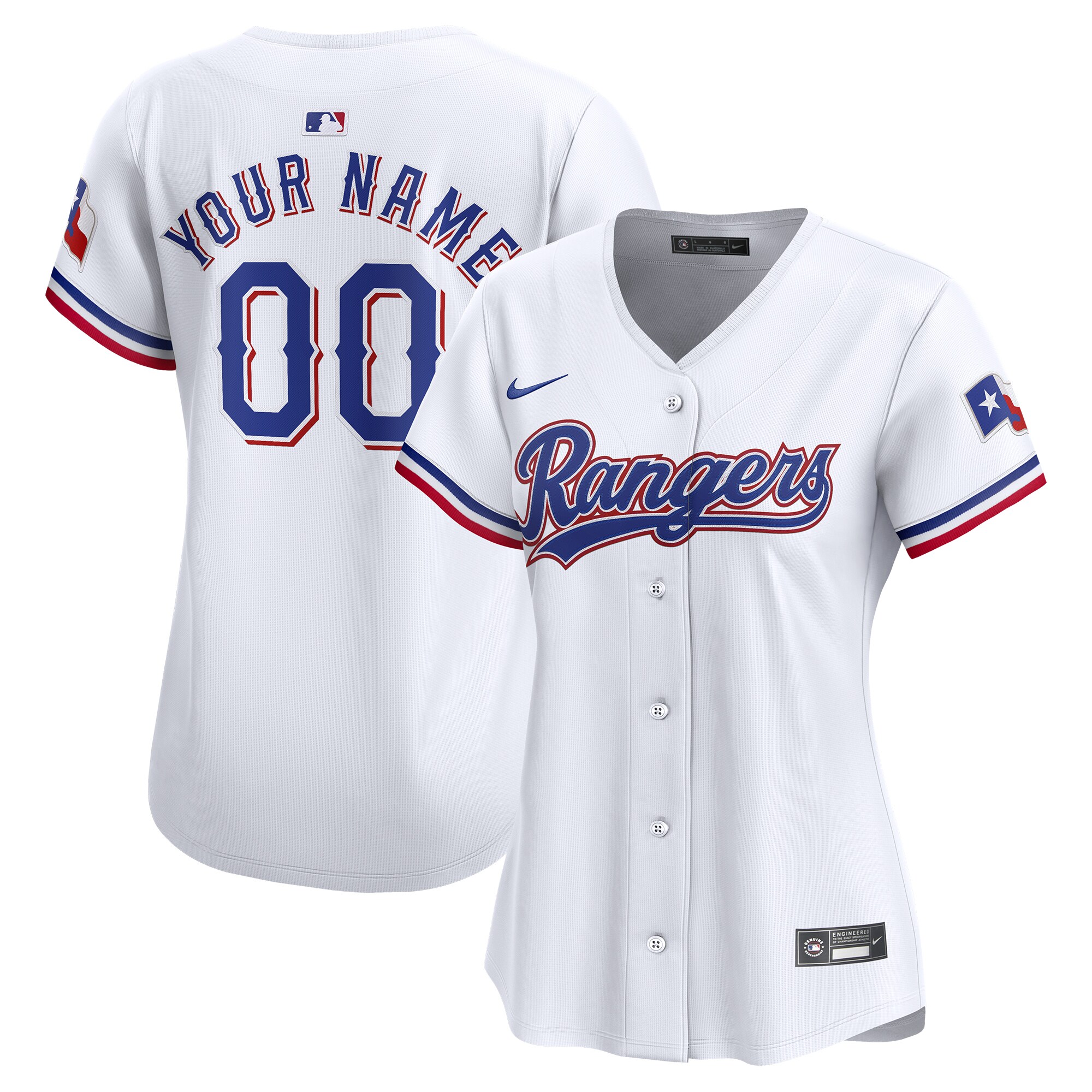 Women's Texas Rangers White Home Limited Custom Jersey