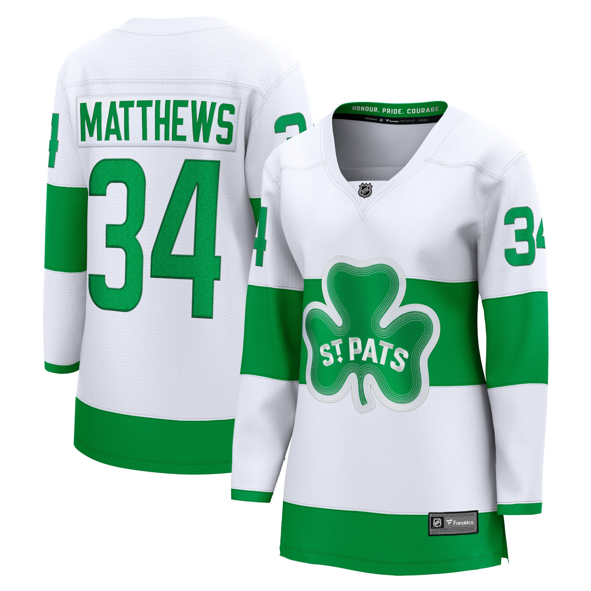 Women's Toronto Maple Leafs Auston Matthews White St. Patricks Alternate Premier Breakaway Player Jersey