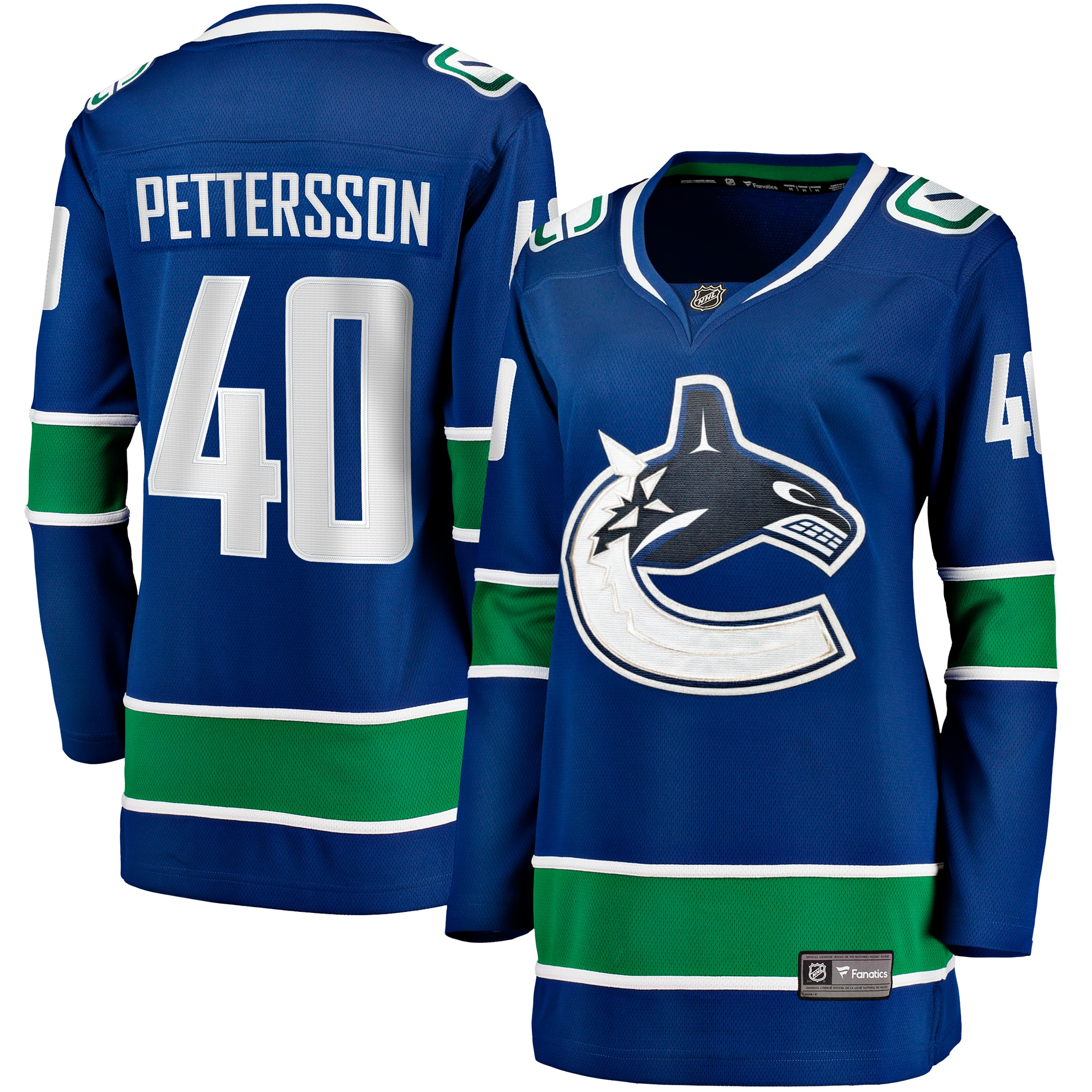Women's Vancouver Canucks Elias Pettersson Blue Home Breakaway Player Jersey