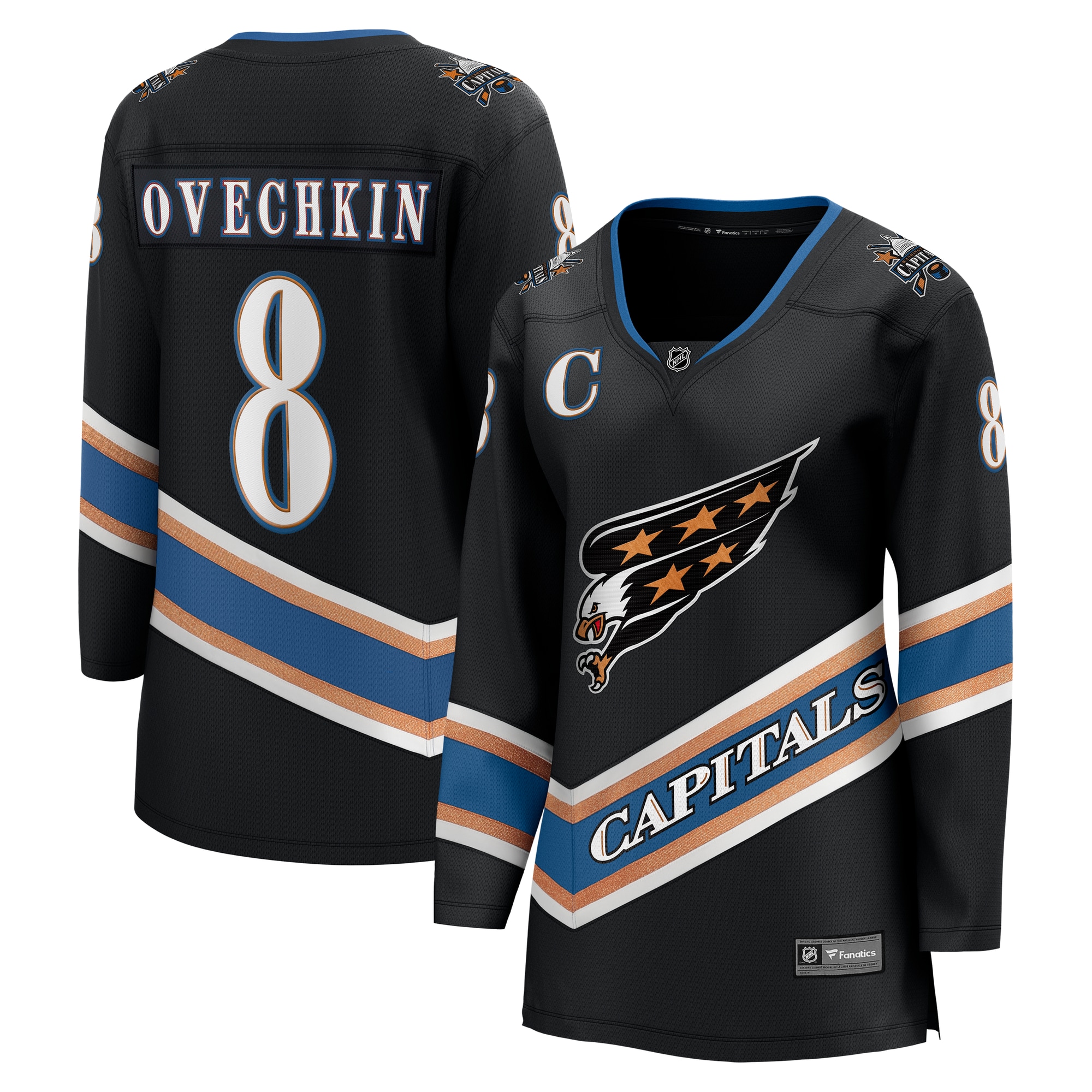Women's Washington Capitals Alexander Ovechkin Black Alternate 50th Anniversary Premier Breakaway Player Jersey