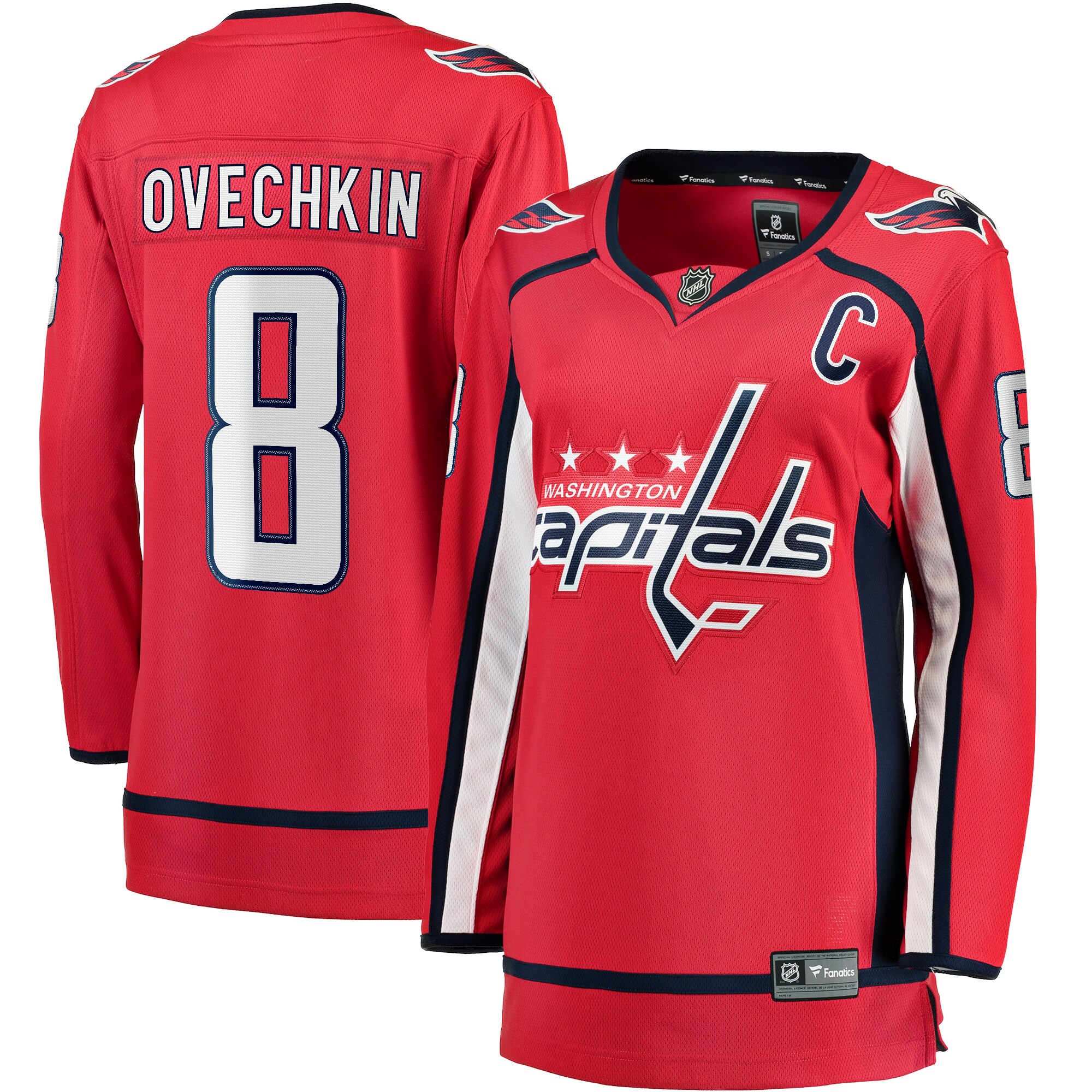 Women's Washington Capitals Alexander Ovechkin Red Captain Patch Home Breakaway Player Jersey