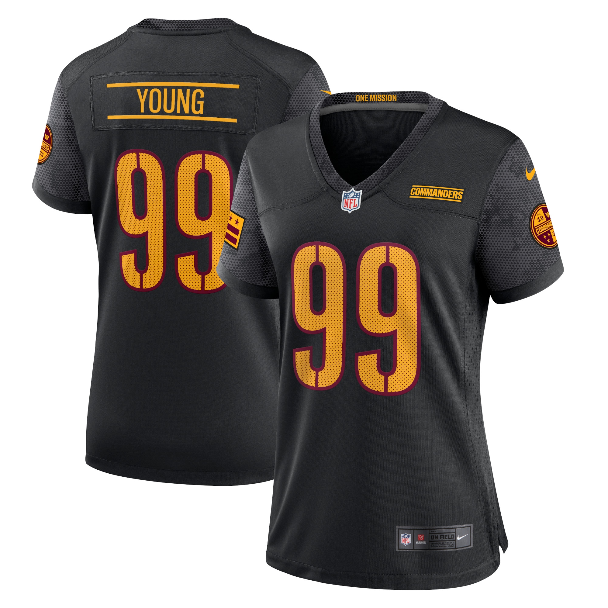 Women's Washington Commanders Chase Young Black Player Jersey Js3689
