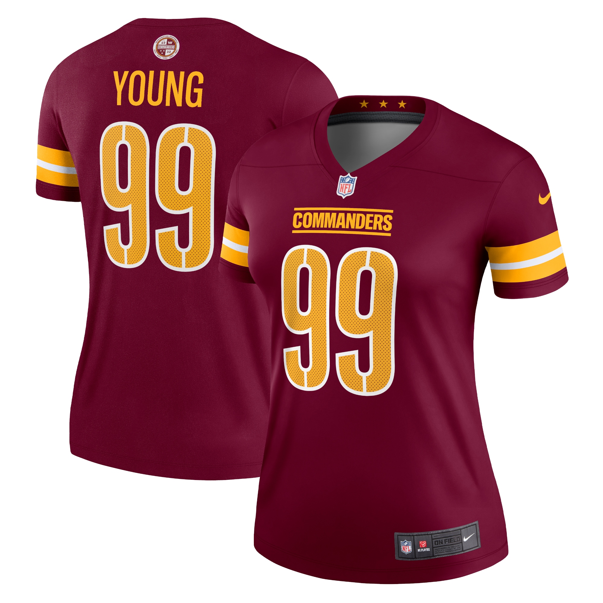 Women's Washington Commanders Chase Young Burgundy Legend Player Performance Top Js8931