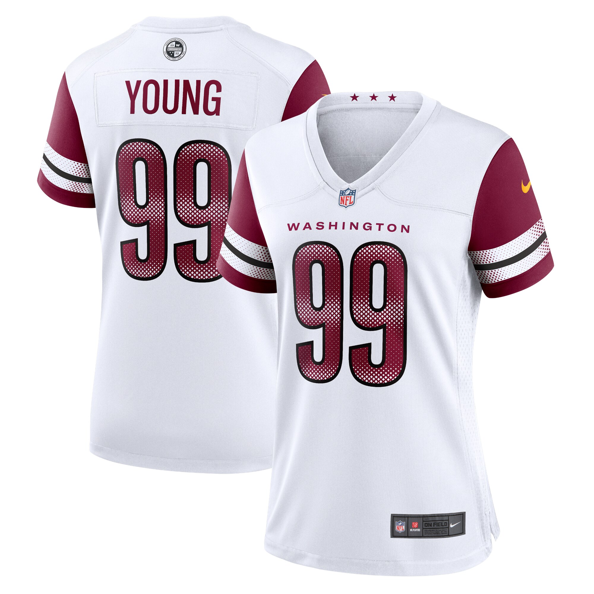 Women's Washington Commanders Chase Young White Player Jersey Js3069