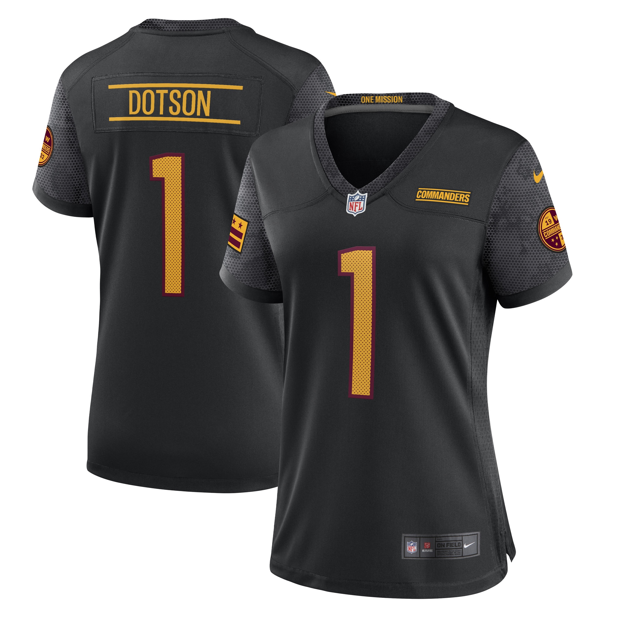 Women's Washington Commanders Jahan Dotson Black Player Jersey Js1541