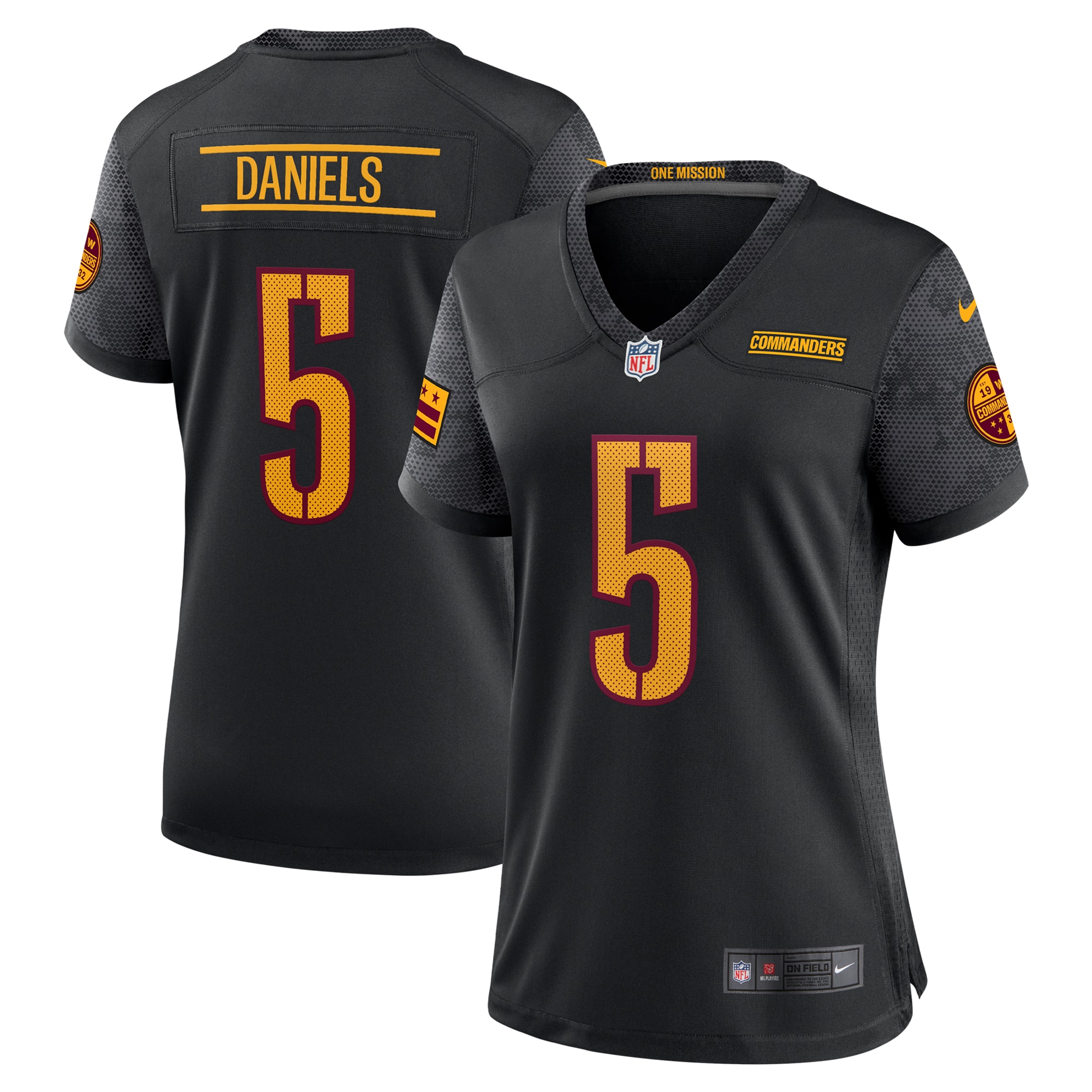 Women's Washington Commanders Jayden Daniels Black Alternate Game Player Jersey Js4349