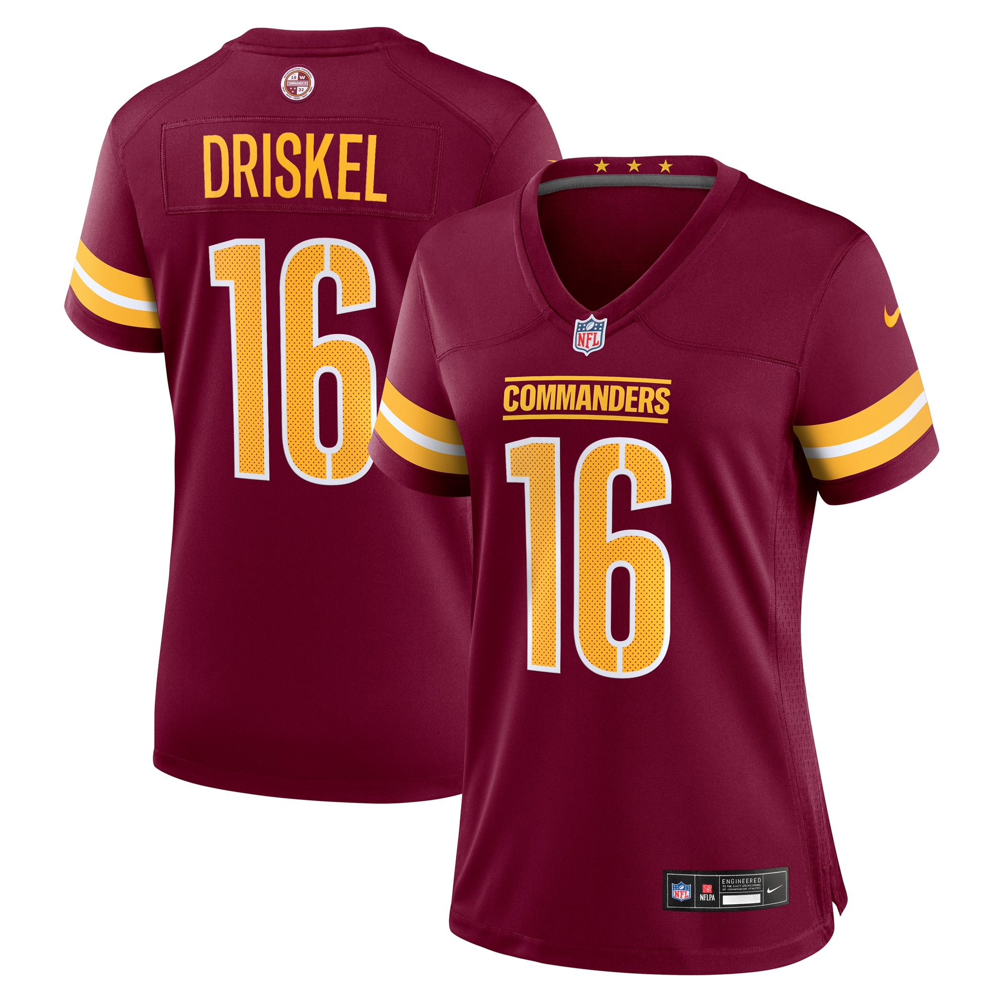 Women's Washington Commanders Jeff Driskel Burgundy Game Jersey Js8005