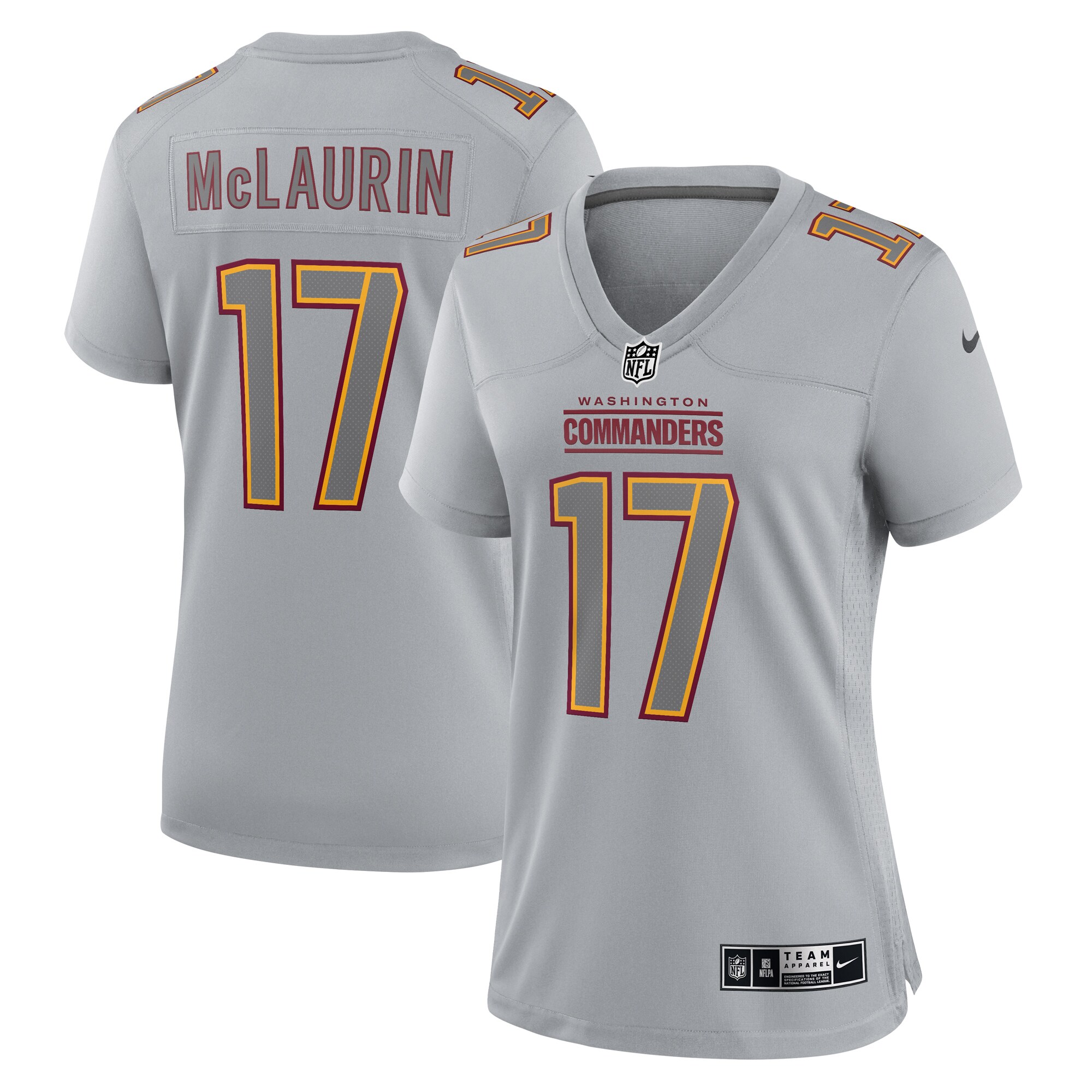 Women's Washington Commanders Terry Mclaurin Gray Atmosphere Fashion Game Jersey Js2576