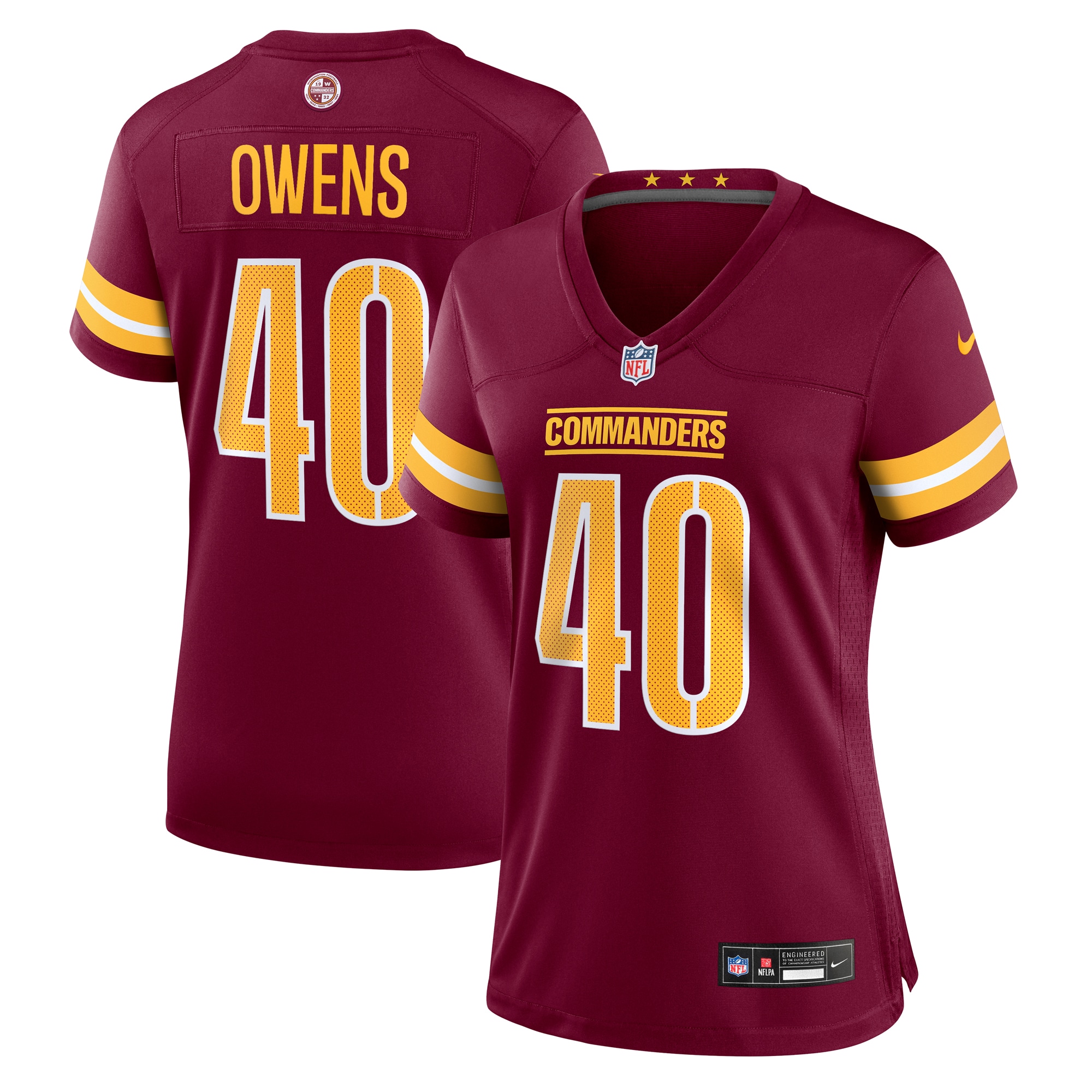 Women's Washington Commanders Tyler Owens Burgundy Game Jersey Js6591