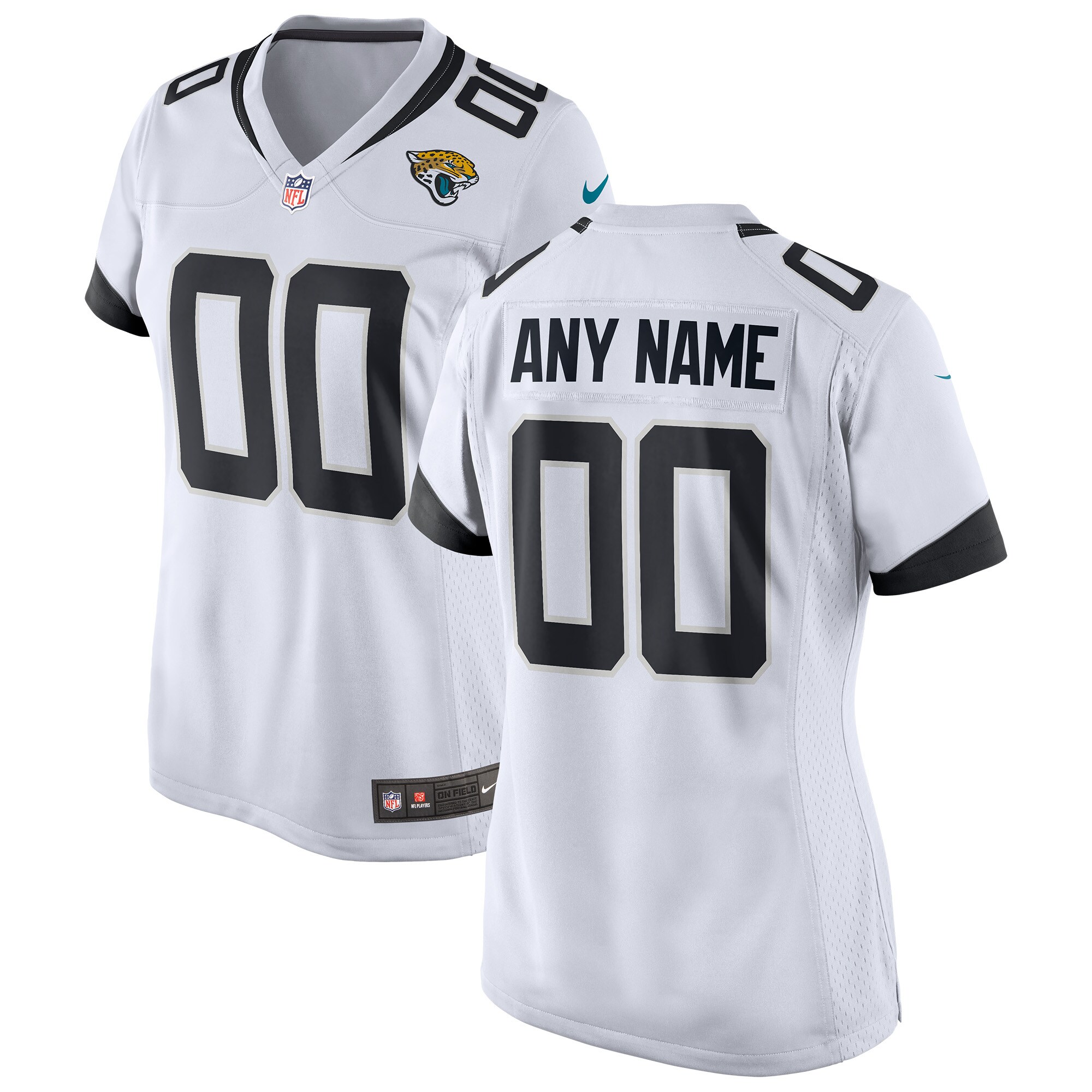 Women's White Jacksonville Jaguars Custom Game Jersey Js7110