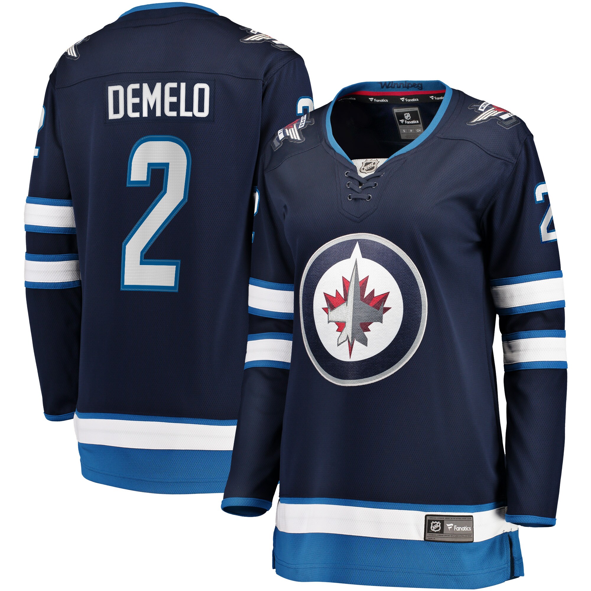 Women's Winnipeg Jets Dylan Demelo Navy Home Breakaway Player Jersey