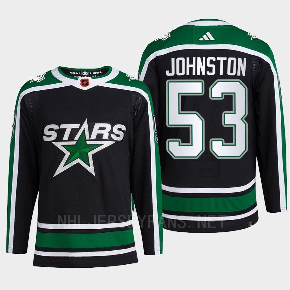 Wyatt Johnston 53 Reverse Retro 2.0 2022 Dallas Stars Black Jersey Pro Primegreen