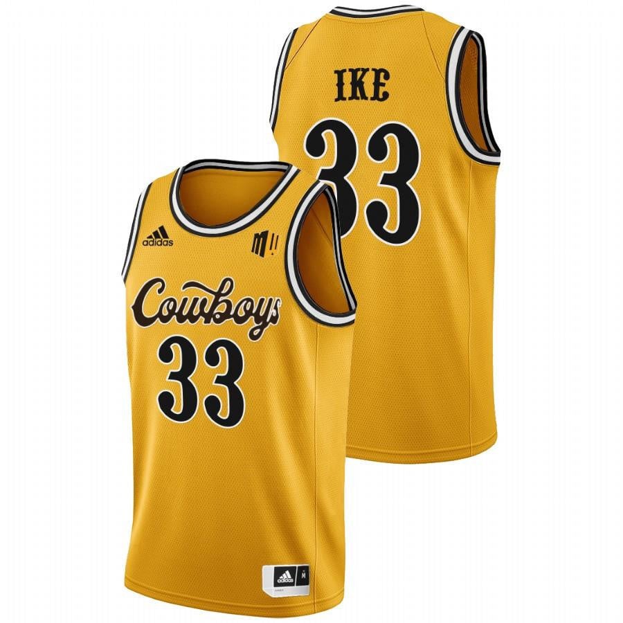 Wyoming Cowboys 33 Graham Ike 2022 Gold College Basketball Men Jersey