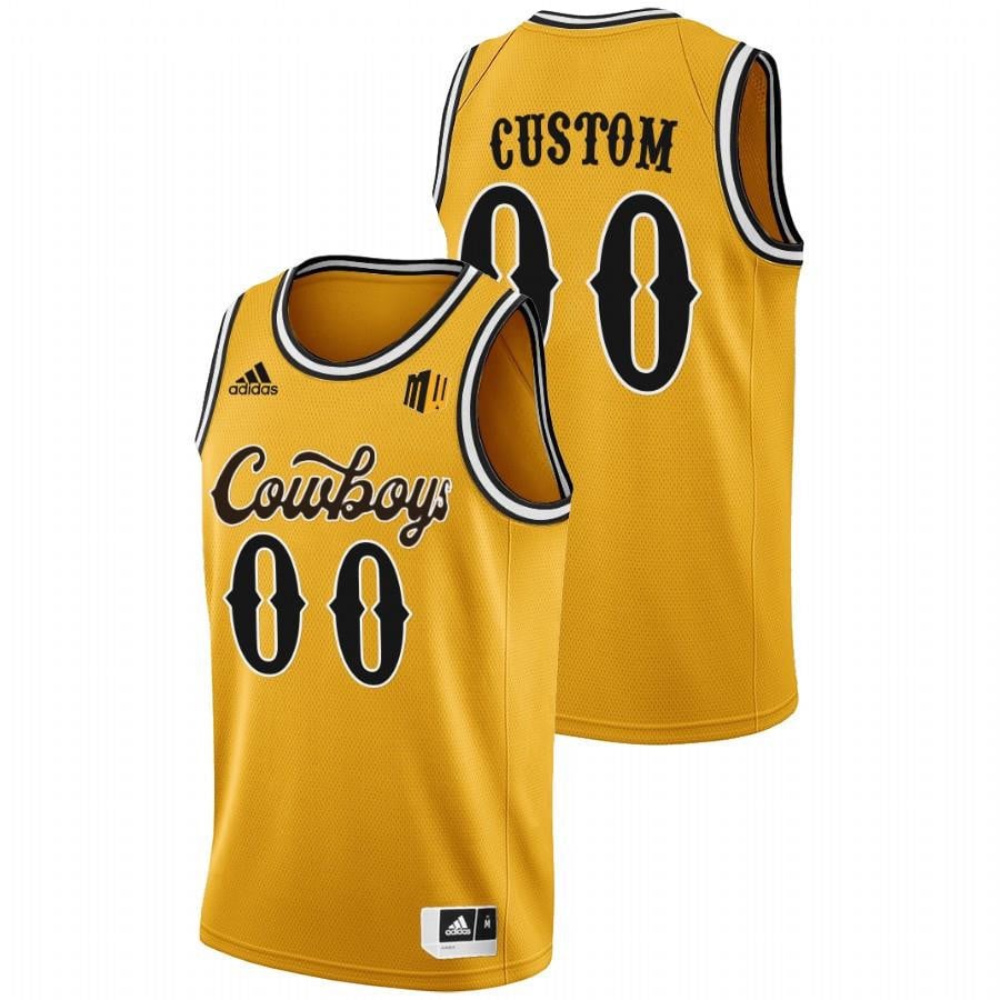 Wyoming Cowboys Custom 00 2022 Gold College Basketball Men Jersey