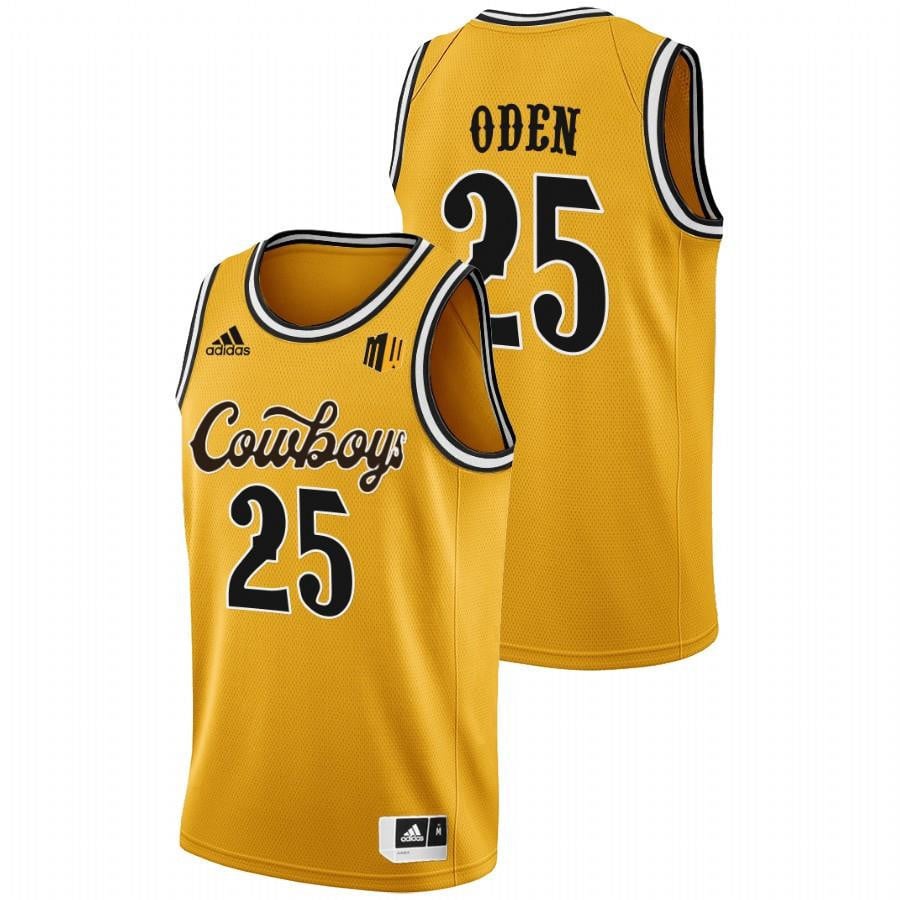Wyoming Cowboys Jeremiah Oden 25 2022 Gold College Basketball Men Jersey