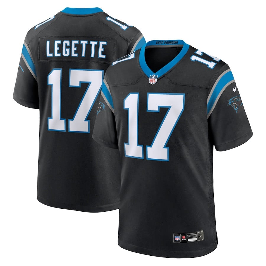 Xavier Legette 17 Carolina Panthers Team Game Men Jersey - Black Js7738