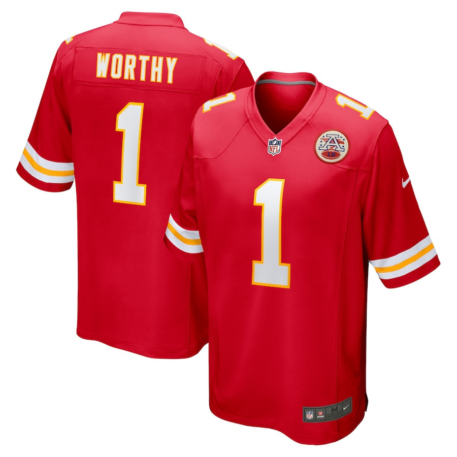Xavier Worthy 1 Kansas City Chiefs Player Game Men Jersey - Red Js5547