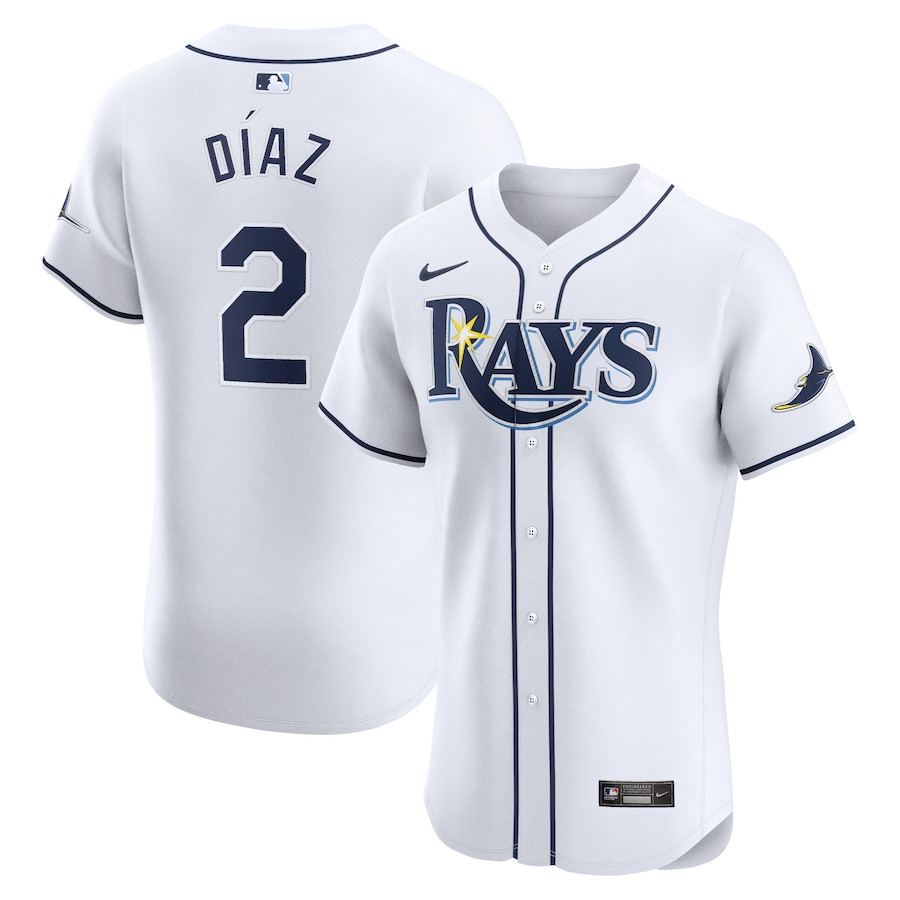 Yandy Diaz 2 Tampa Bay Rays Home Elite Player Men Jersey - White