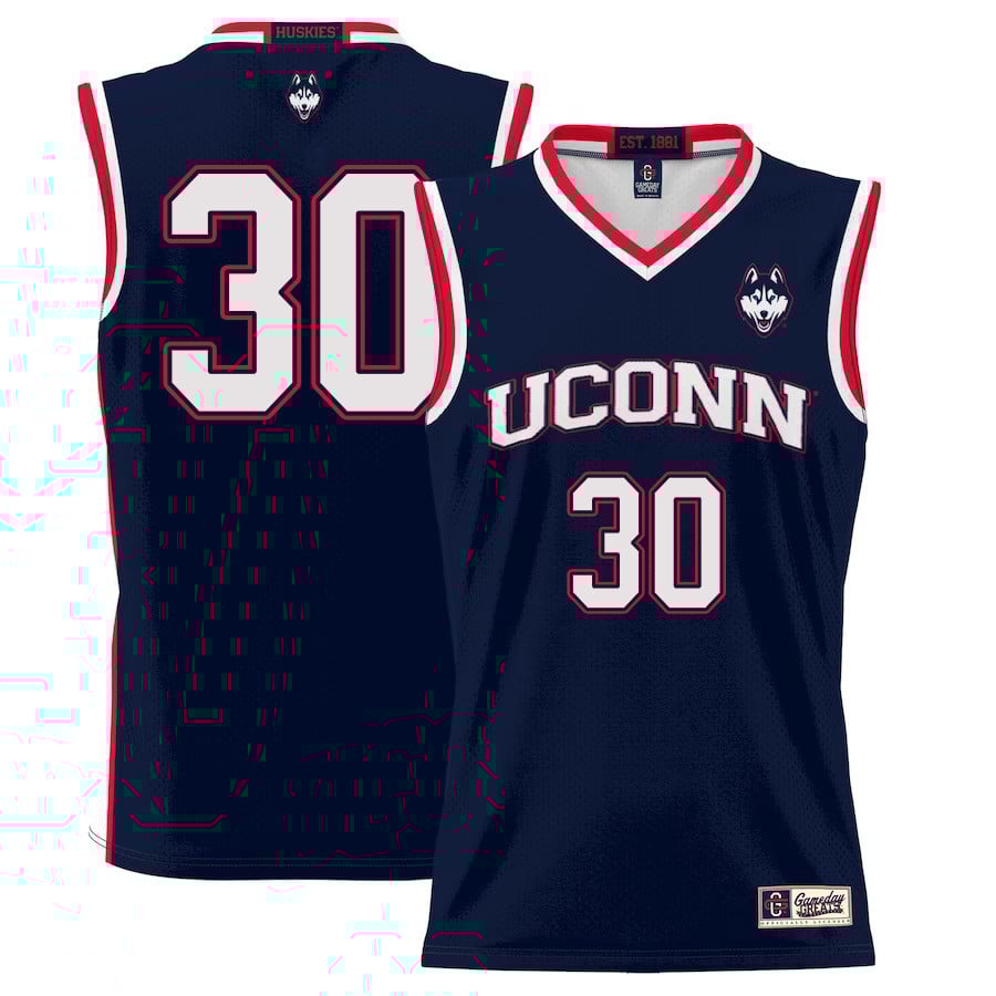 Yarin Hasson 30 Uconn Huskies Basketball Men Jersey - Navy