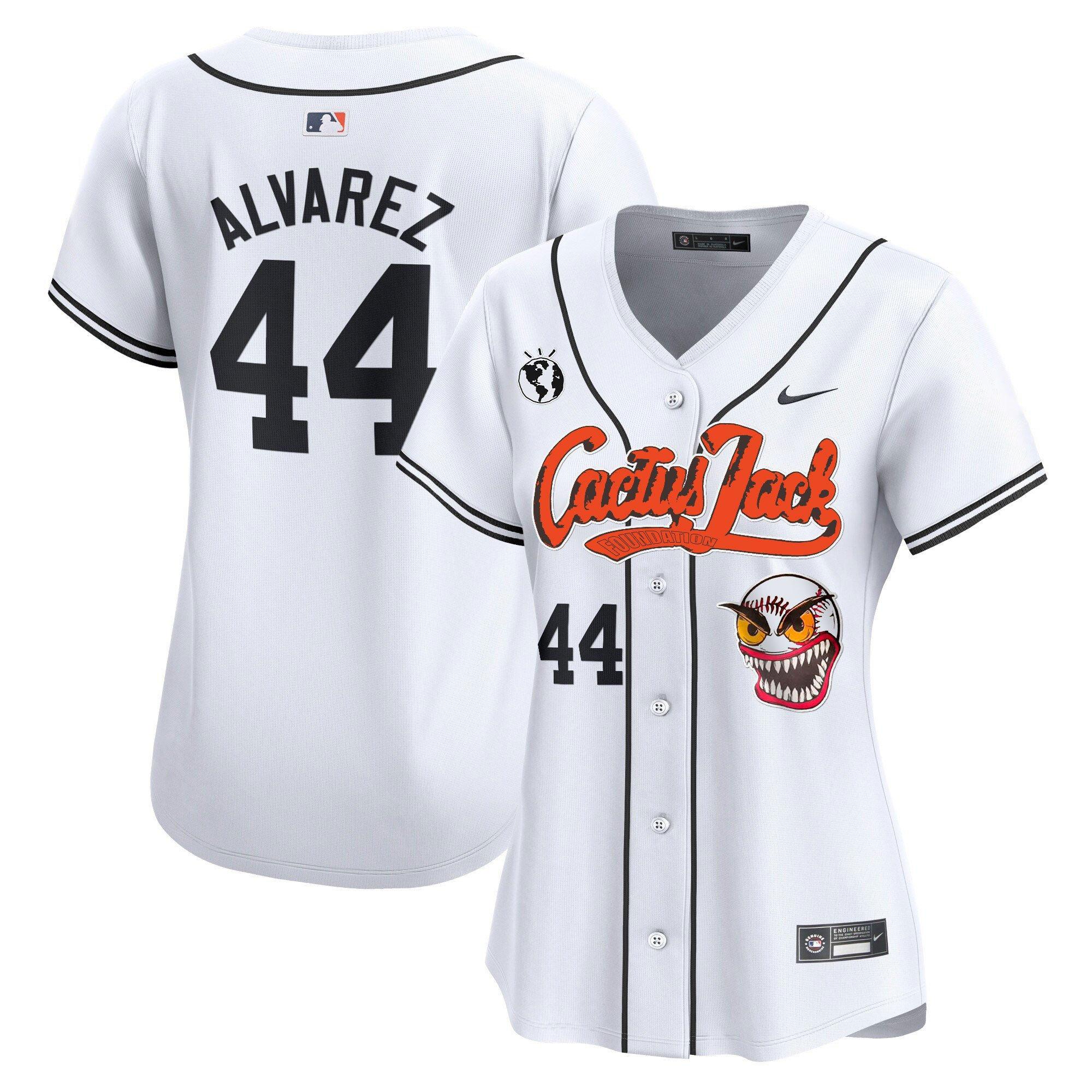 Yordan ?lvarez 44 Houston Astros Cactus Jack Patch Women Jersey - White