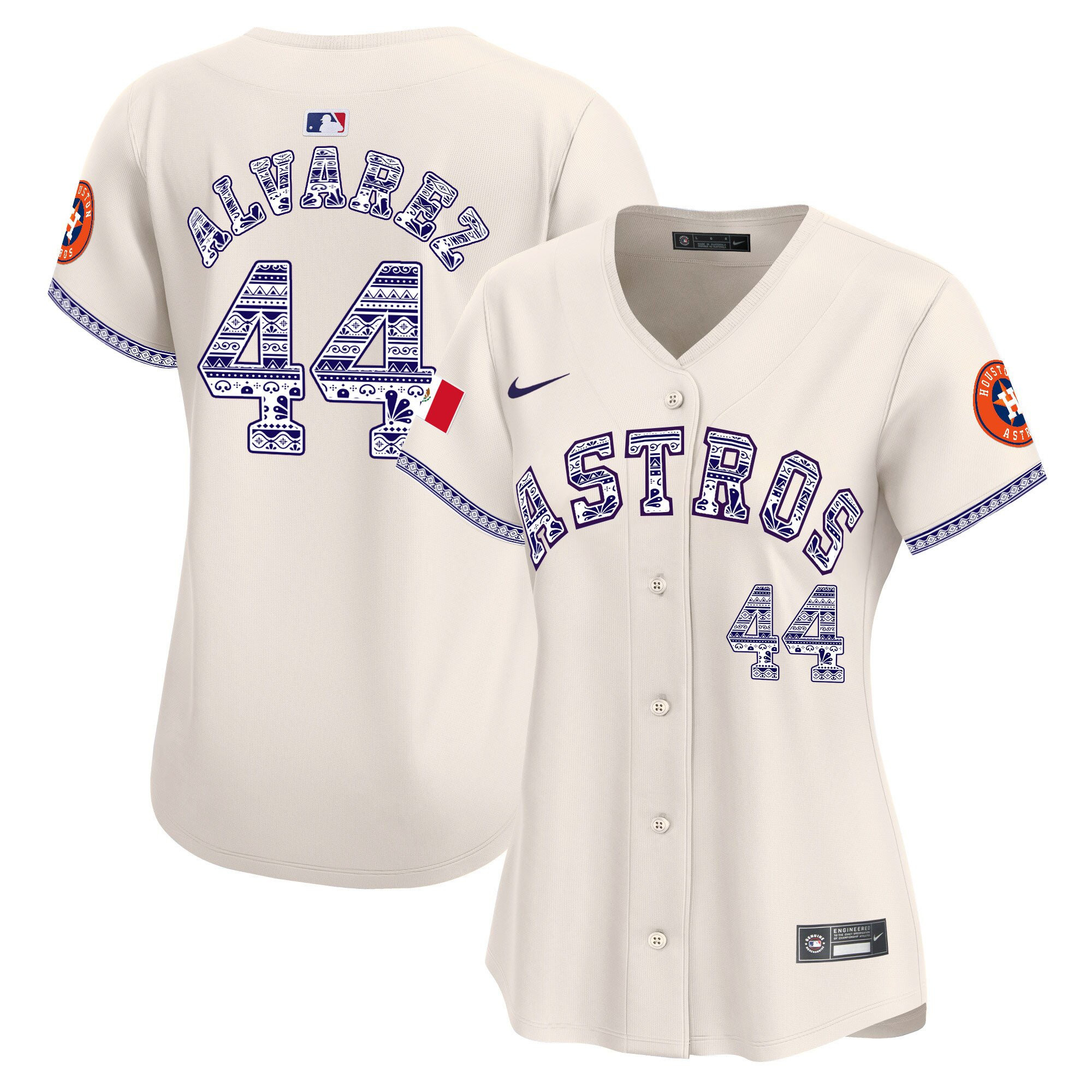 Yordan ?lvarez 44 Houston Astros Mexico Women Jersey - Cream