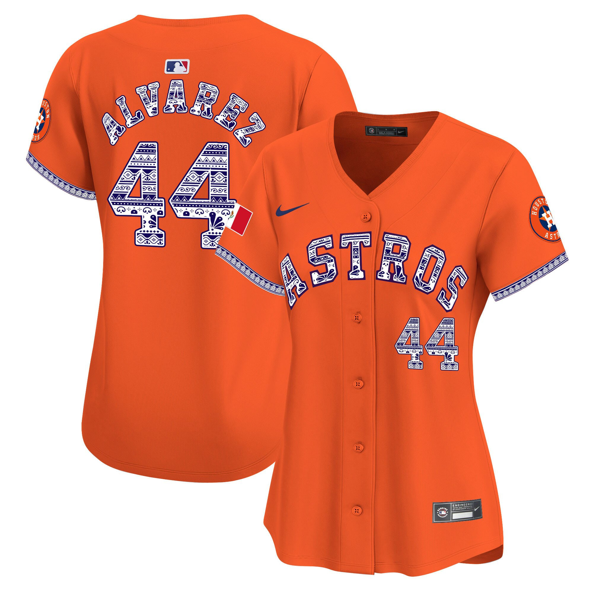 Yordan ?lvarez 44 Houston Astros Mexico Women Jersey - Orange