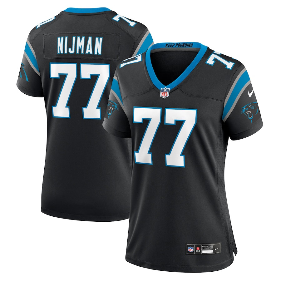 Yosh Nijman 77 Carolina Panthers Women's Game Jersey - Black Js8980