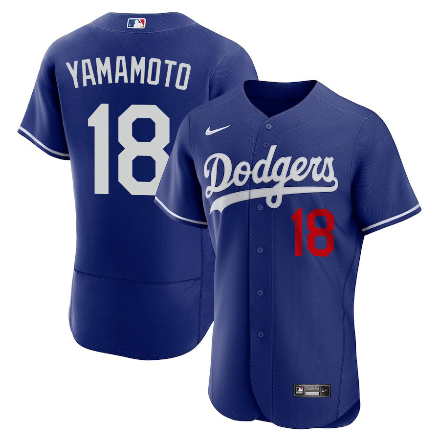 Yoshinobu Yamamoto 18 Los Angeles Dodgers Alternate Elite Men Jersey - Royal
