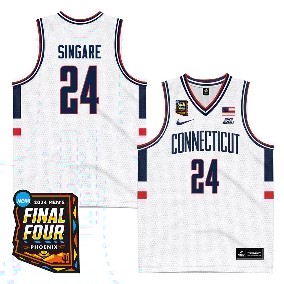 Youssouf Singare 24 Uconn Huskies 2024 Final Four Patch Men's Basketball Jersey - Unisex Jersey