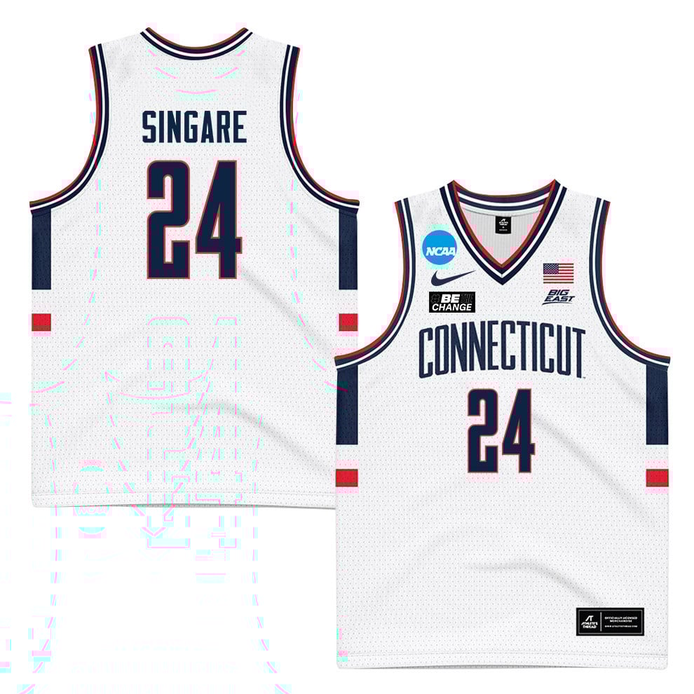 Youssouf Singare 24 Uconn Huskies 2024 Men's Basketball Jersey - White, Unisex Jersey
