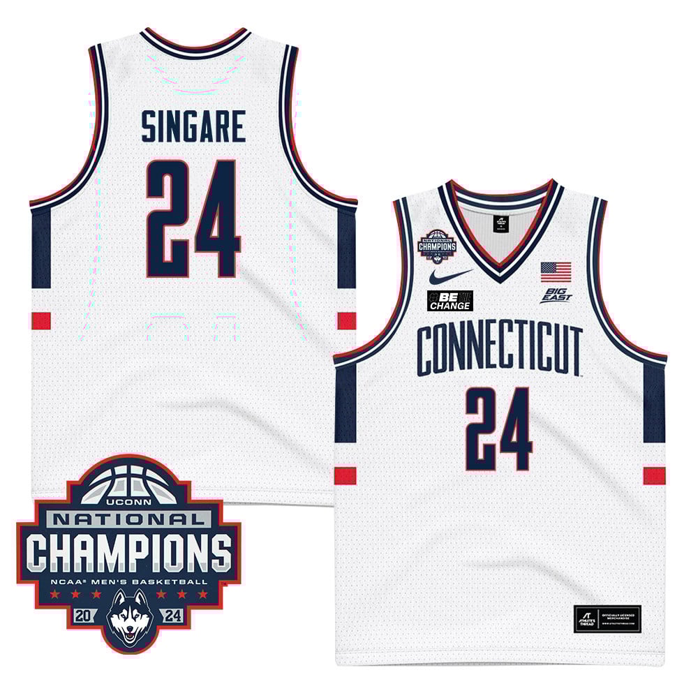 Youssouf Singare 24 Uconn Huskies 2024 National Champions Patch Men's Basketball - Unisex Jersey