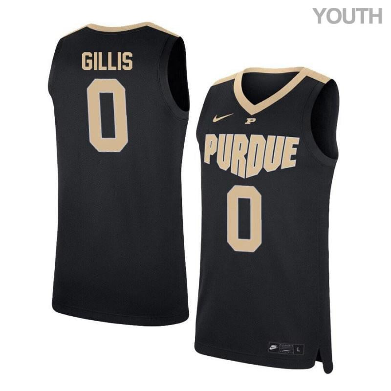 Youth 0 Mason Gillis Black Elite Purdue Boilermakers Basketball Jersey