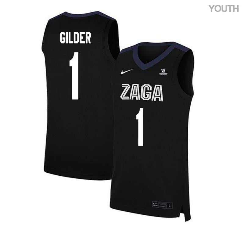 Youth 1 Admon Gilder Black Elite Gonzaga Bulldogs Basketball Jersey