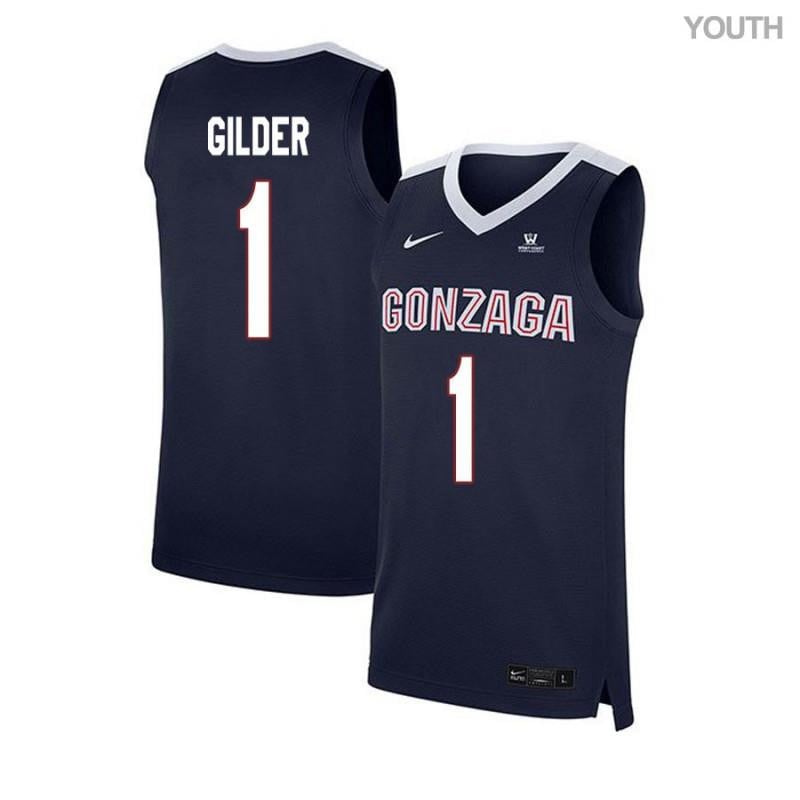 Youth 1 Admon Gilder Navy Elite Gonzaga Bulldogs Basketball Jersey