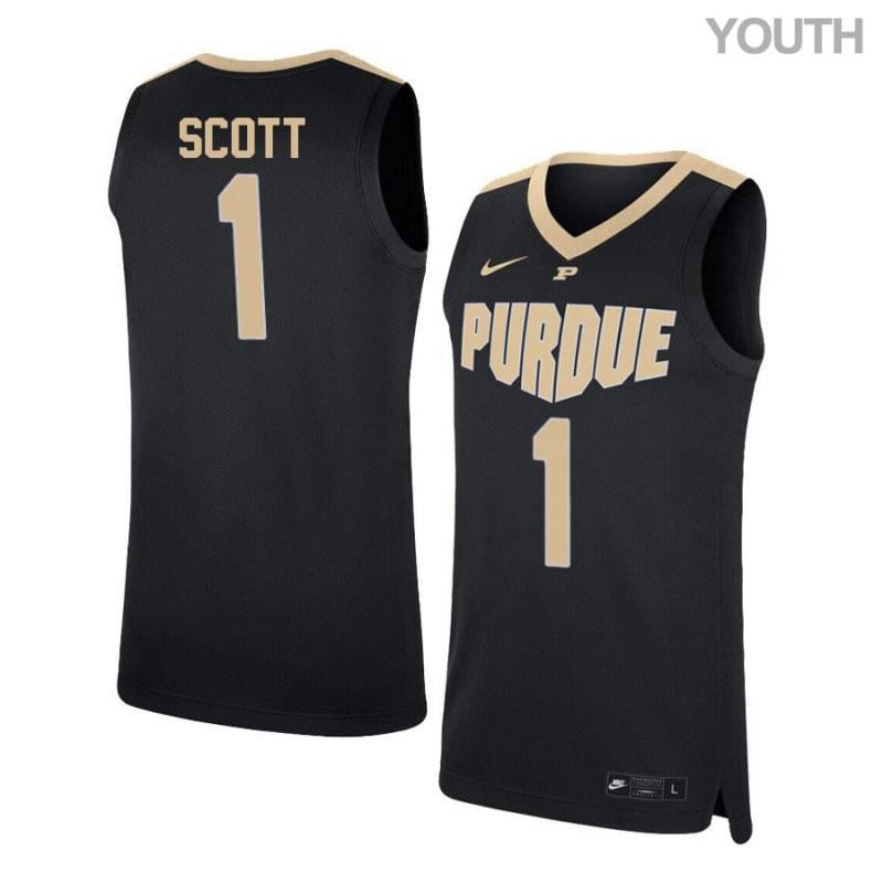 Youth 1 Bryson Scott Black Elite Purdue Boilermakers Basketball Jersey