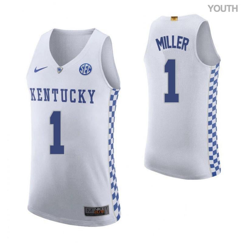 Youth 1 Darius Miller Road White Elite Kentucky Wildcats Basketball Jersey