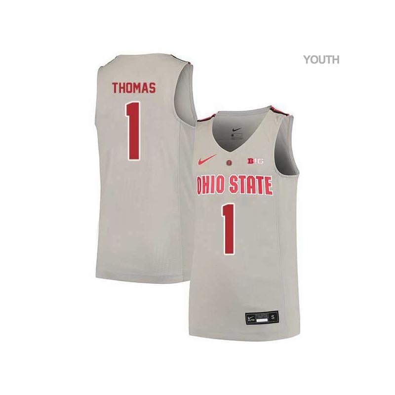 Youth 1 Deshaun Thomas Gray Elite Ohio State Buckeyes Basketball Jersey