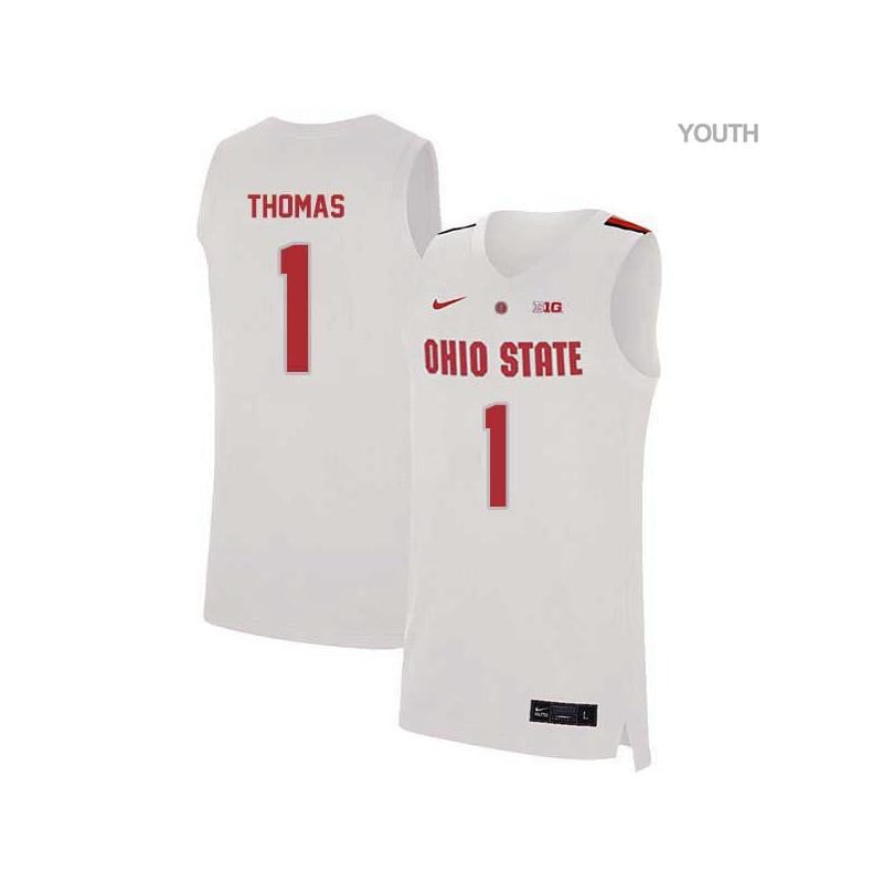 Youth 1 Deshaun Thomas White Elite Ohio State Buckeyes Basketball Jersey