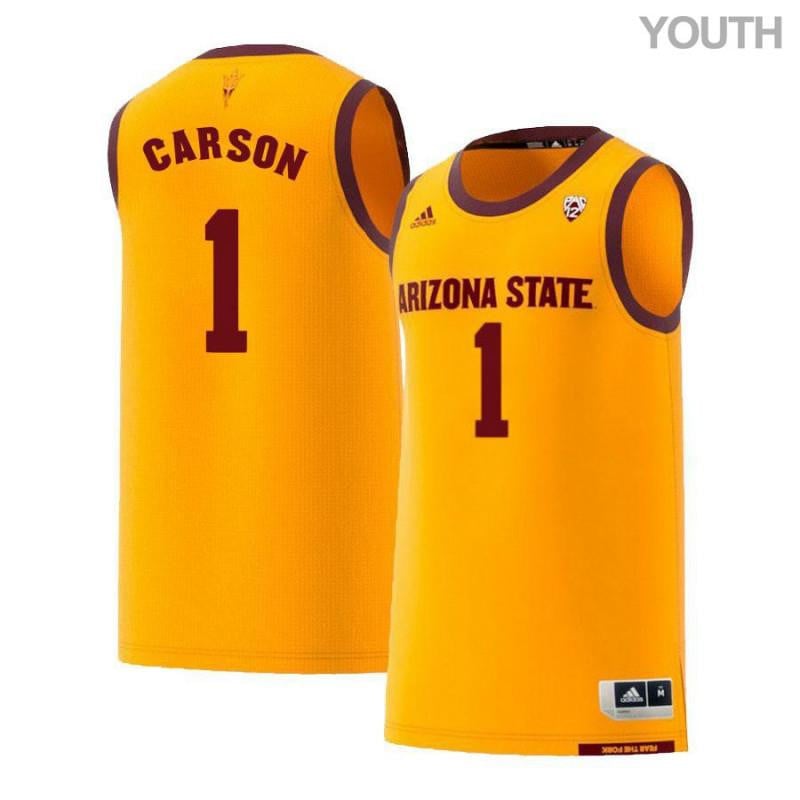 Youth 1 Jahii Carson Yellow Retro Arizona State Sun Devils Basketball Jersey