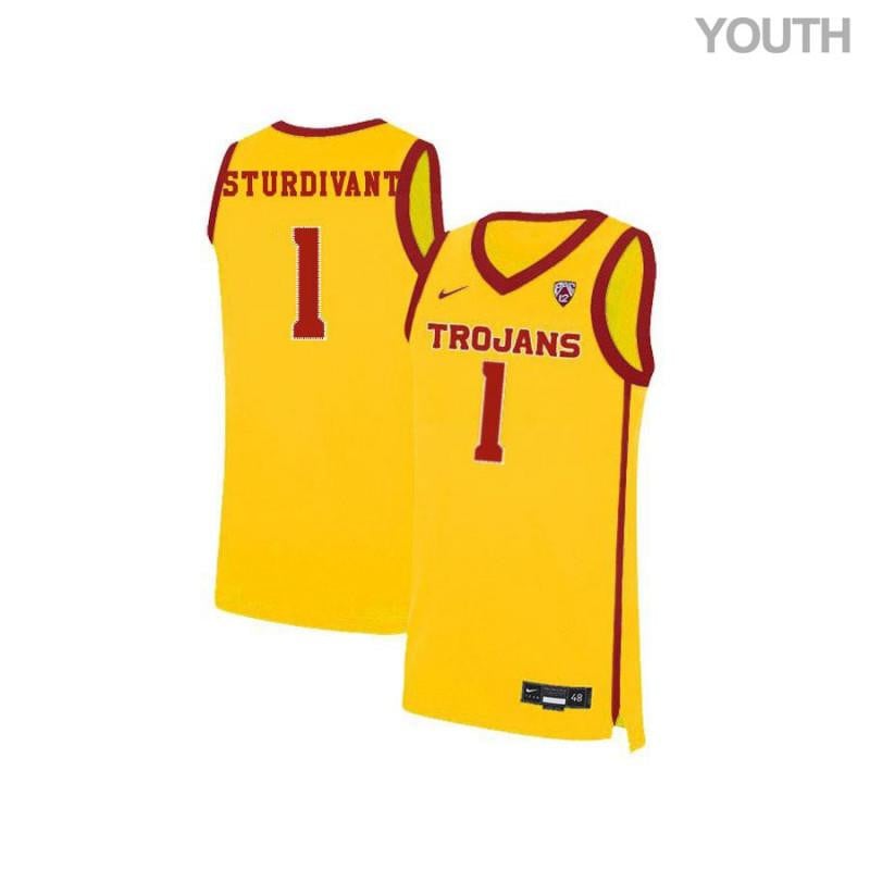 Youth 1 Kyle Sturdivant Yellow Elite Usc Trojans Basketball Jersey